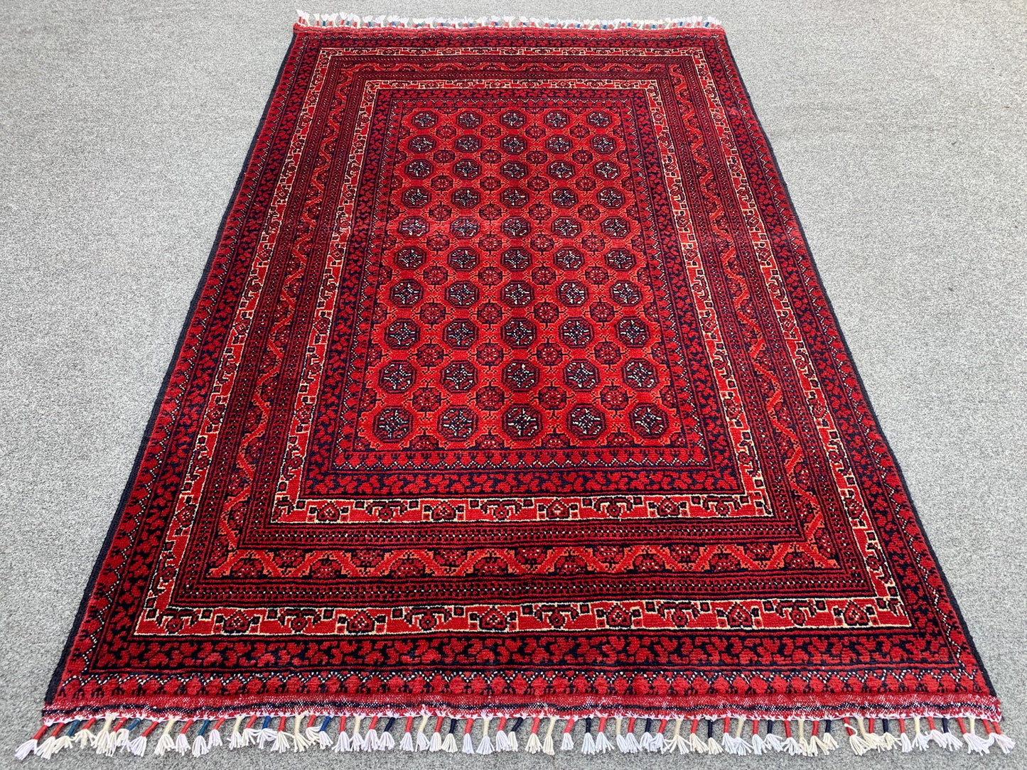 3x5 Ft Amazing Red Khoja Roshni Rug, Afghan Handmade Wool Rug, Oriental Area Rug, Home Decoration Rug, Rugs for Bedroom Kitchen Hallway Rug.