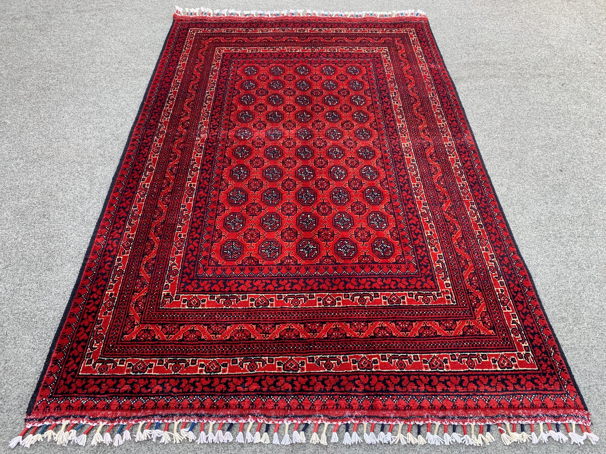 3x5 Ft Amazing Red Khoja Roshni Rug, Afghan Handmade Wool Rug, Oriental Area Rug, Home Decoration Rug, Rugs for Bedroom Kitchen Hallway Rug.