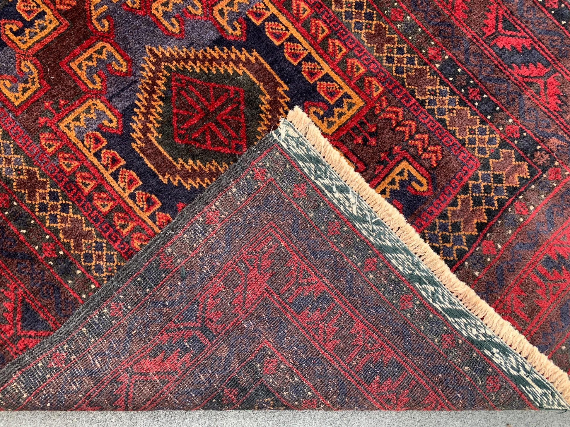 4x6 Vintage Rug, Natural Hand Knotted Afghan Wool Rug, Herati Baluchi Rug, Geometric Area Rug, Oriental Tribal Rug, Bedroom Rug Hallway Rug.