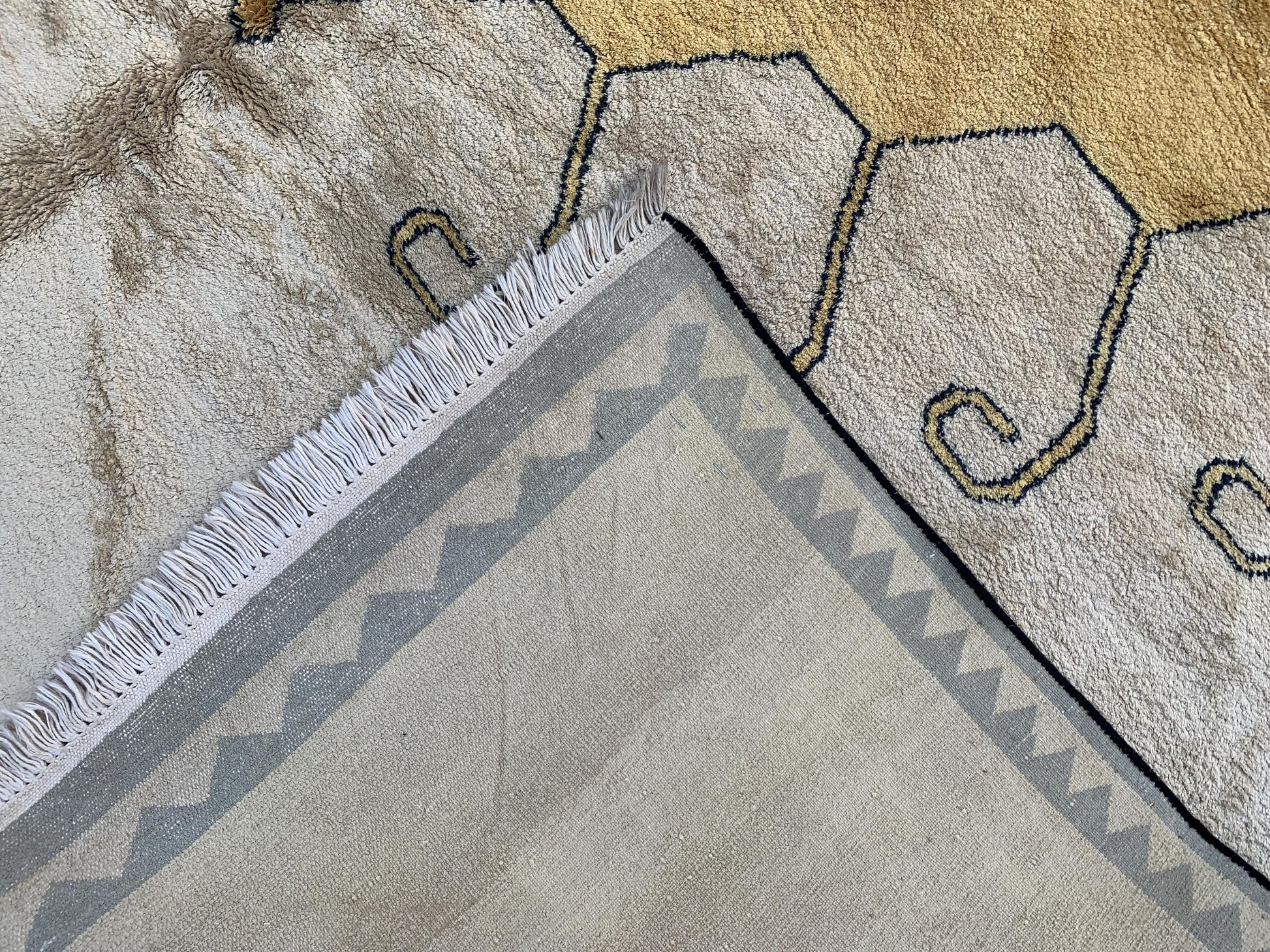 6x8 Ft Beige Yellow Silk Rug, Afghan Handmade Silk Rug, Geometric Area Rug, Turkmen Silk Rug, Fine Quality Rug, Bedroom Rug Living Room Rug.