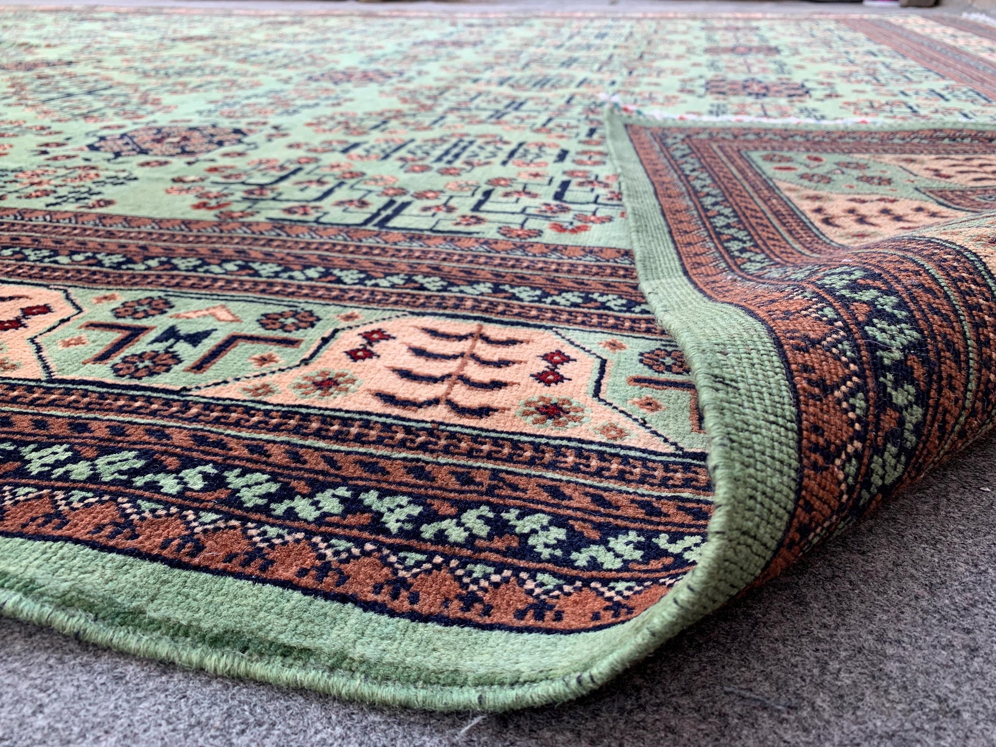 8x12 Ft Large Afghan Bukhara Rug, Natural Hand Knotted Wool Rug, High Quality Bukhara Rug, Turkmen Oriental Rug Dining Room Living Room Rug.
