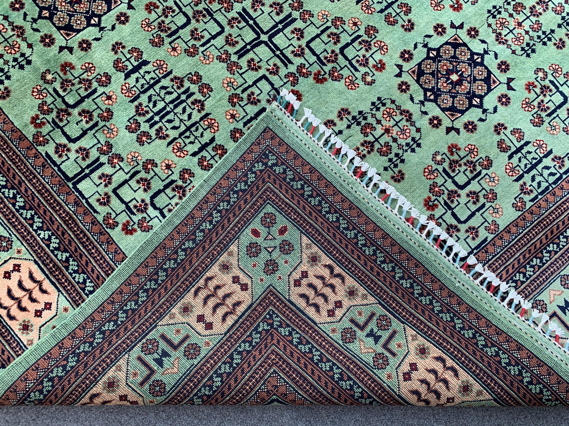 8x12 Ft Large Afghan Bukhara Rug, Natural Hand Knotted Wool Rug, High Quality Bukhara Rug, Turkmen Oriental Rug Dining Room Living Room Rug.