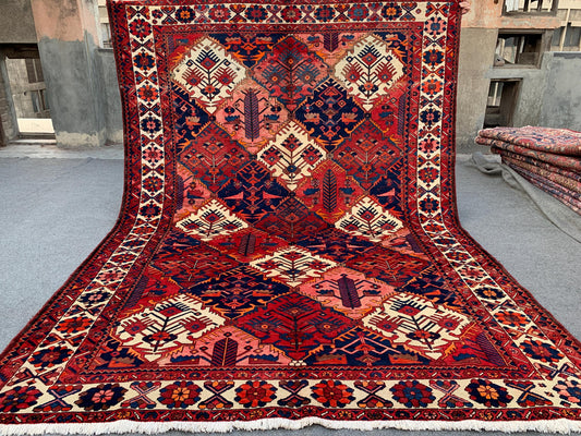 Antique Afghan Rug, 7x10 Ft Hand knotted Vintage Rug, Caucasian design Rug, Turkmen Tribal Rug, Oriental Wool Rug, Best for Living Room Rug.