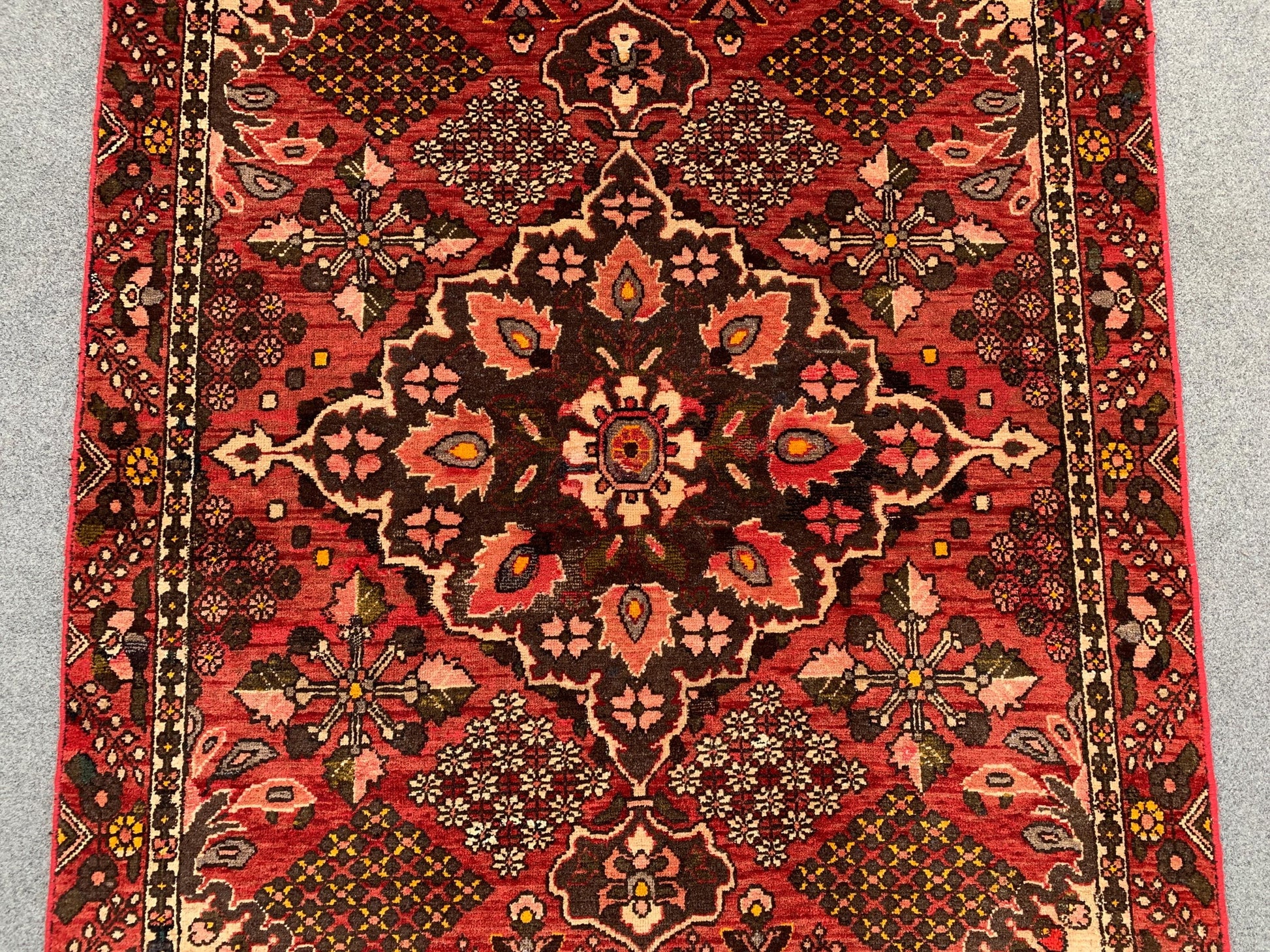 One of a kind Antique Rug, 4x6 Ft Afghan Hand Knotted Wool Rug, Vintage Geometric design Rug, Oriental Turkmen Tribal Rug, Living Room Rug.