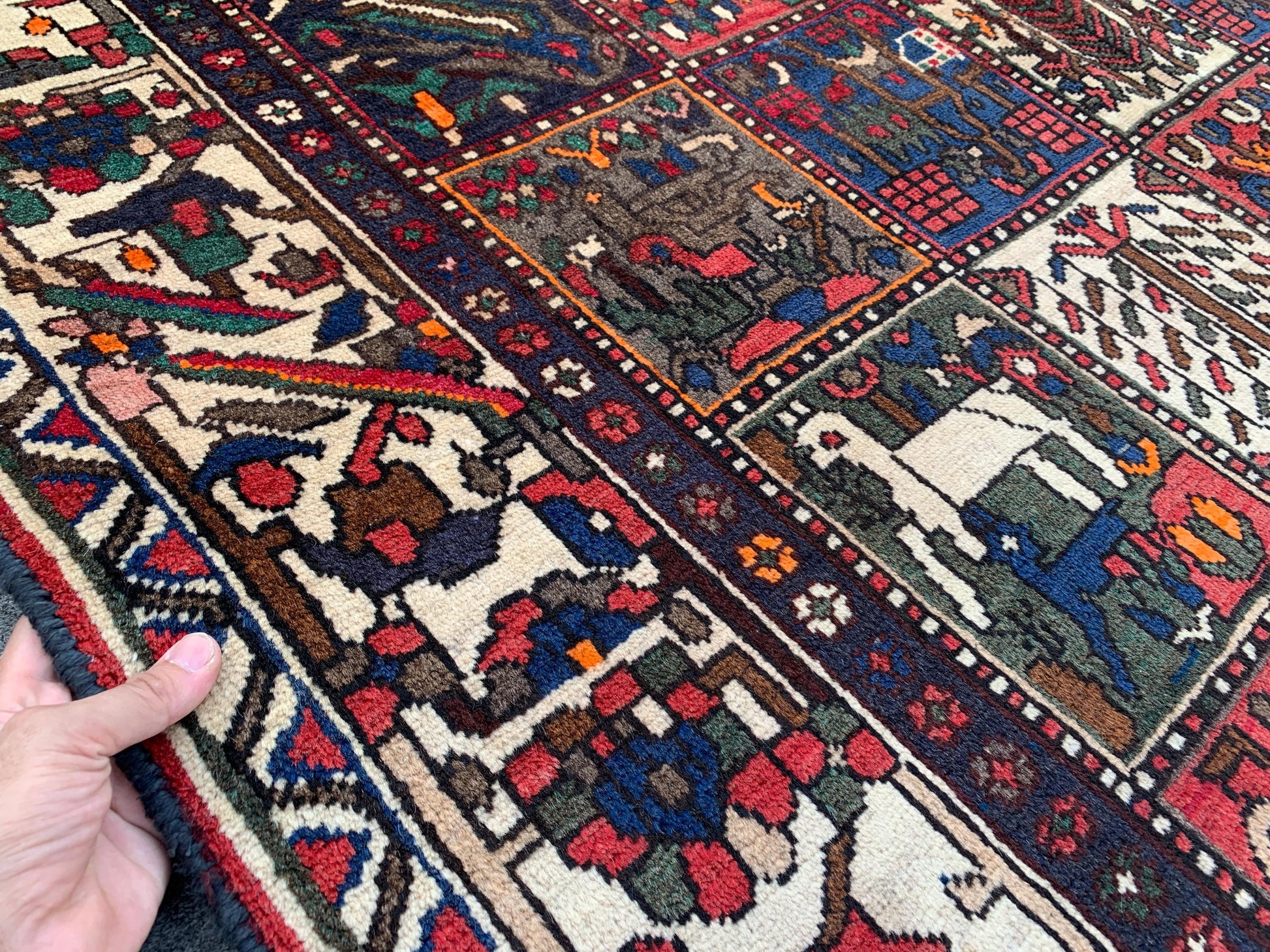 5x10 Ft Vintage Pictorial Rug, Afghan Hand Knotted Rug, Oriental Wool Rug, Antique Tribal Rug, Home Decor Rug, Bedroom Rug, Living Room Rug.