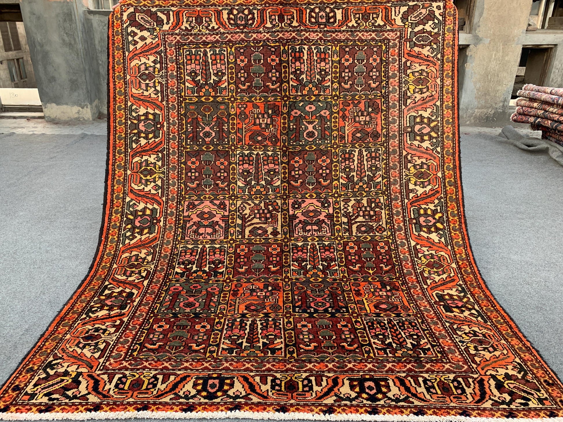 Vintage Tree of life design Rug 5x6 Ft Afghan Hand Knotted Rug, Oriental Turkmen Rug, Antique Tribal Wool Rug, Bedroom Rug, Living Room Rug.