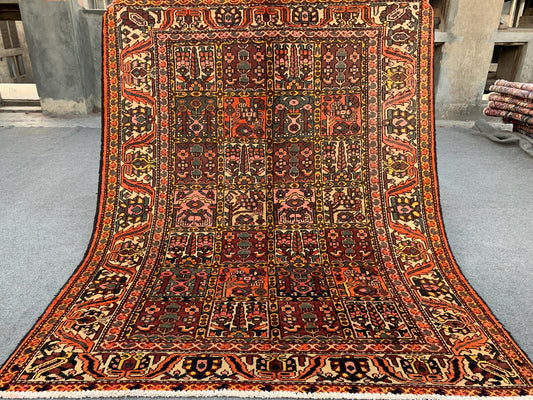 Vintage Tree of life design Rug 5x6 Ft Afghan Hand Knotted Rug, Oriental Turkmen Rug, Antique Tribal Wool Rug, Bedroom Rug, Living Room Rug.