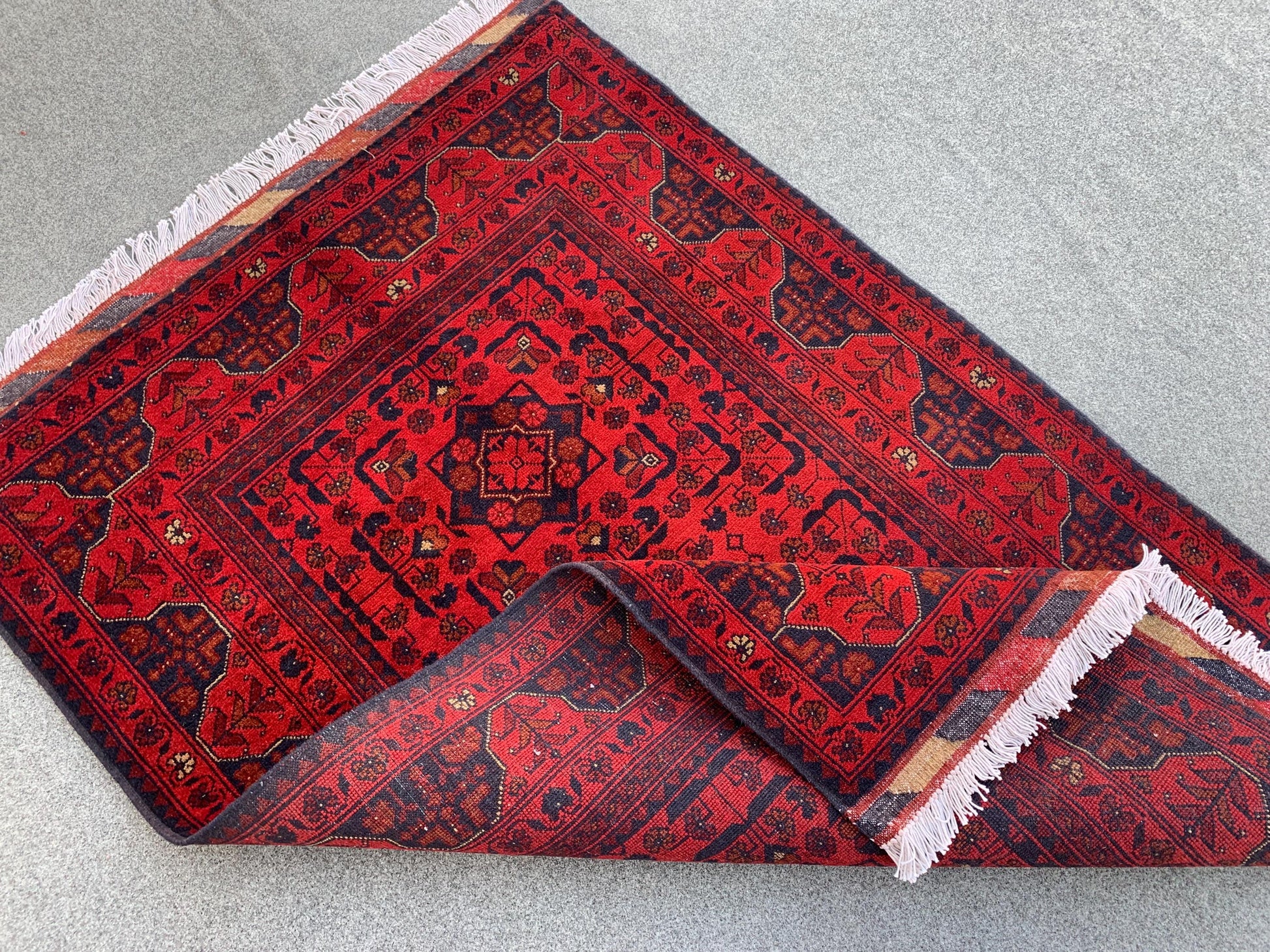 3x5 Ft Afghan Bukhara Rug, Turkmen Hand Knotted Wool Rug, Khal Muhammadi design Rug, Oriental Rug, Home Decor Rug, Bedroom Rug, Office Rug.