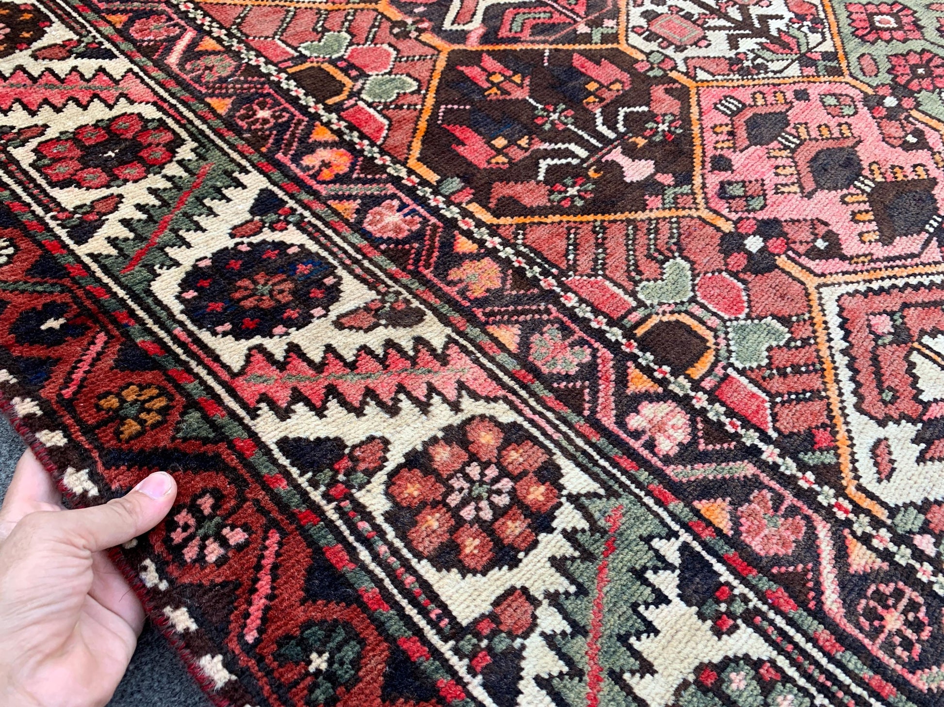 7x10 Ft Vintage Floral Rug, Afghan Hand knotted Wool Rug, Turkmen Tribal Rug, Antique Oriental Rug, Home Decor Rug Best for Living Room Rug.