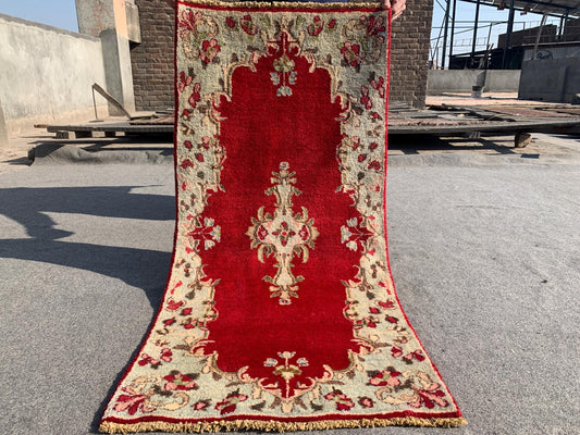 Amazing Small Vintage Rug, 2x4 Ft Hand knotted Wool Rug, Geometric Area Rug, Small Afghan Rug, Small Hallway Rug, Oriental Rug, Kitchen Rug.