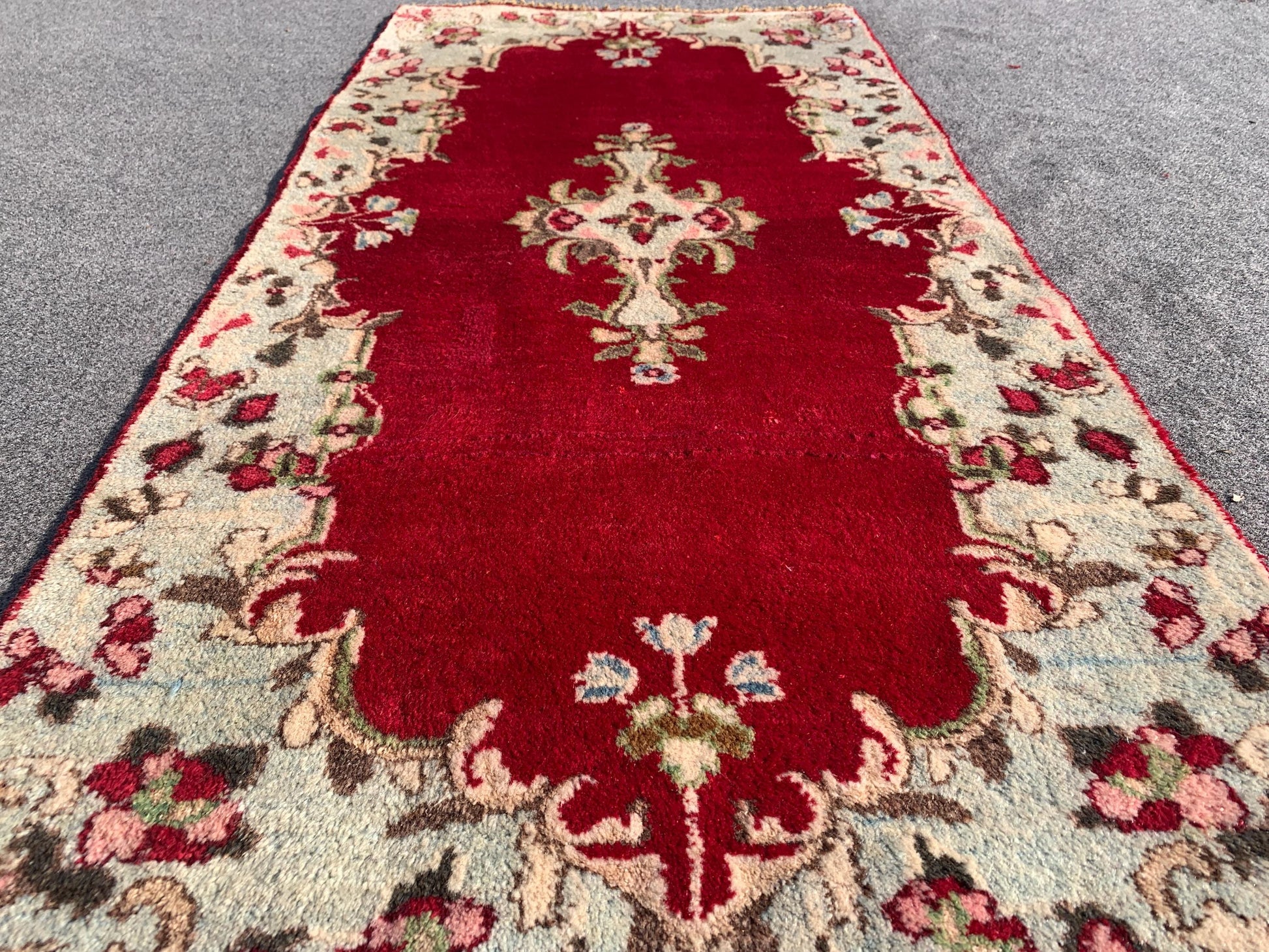 Amazing Small Vintage Rug, 2x4 Ft Hand knotted Wool Rug, Geometric Area Rug, Small Afghan Rug, Small Hallway Rug, Oriental Rug, Kitchen Rug.