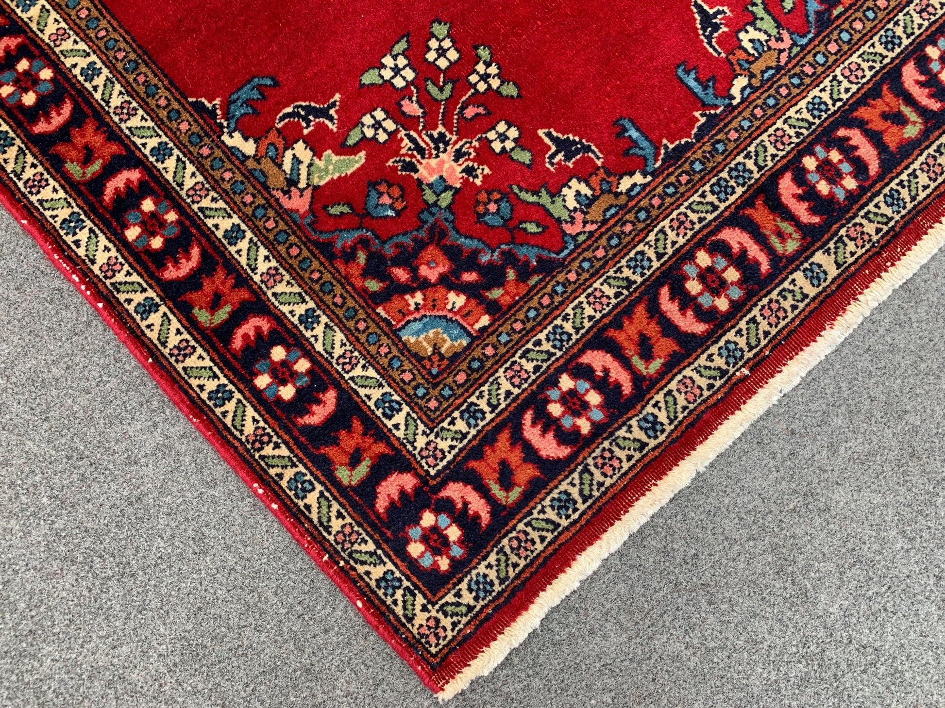 2x4 Ft Vintage Red Rug, Afghan Hand knotted Wool Rug, Geometric Area Rug, Oriental Rug Amazing Rug, Small Hallway Rug, Small Kitchen Rug etc