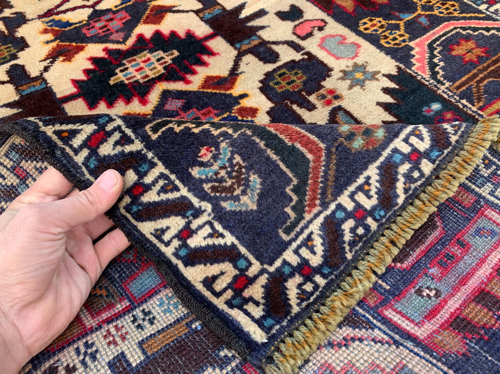 3x4 Ft Vintage Baluchi Rug, Afghan Hand Knotted Rug, Oriental Wool Rug, Herati Area Rug, Best for Office Rug, Good Pile Rug, Bedroom Rug etc