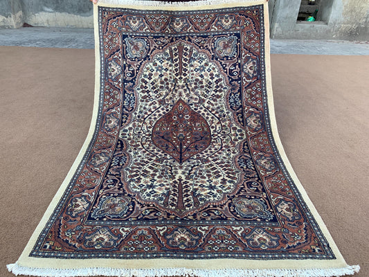 Amazing Afghan Rug, 3x4 ft Natural Hand Knotted Vintage Rug, Turkmen Tribal Rug, Geometric Area rug, Good Quality Rug, Best for Office Rug.