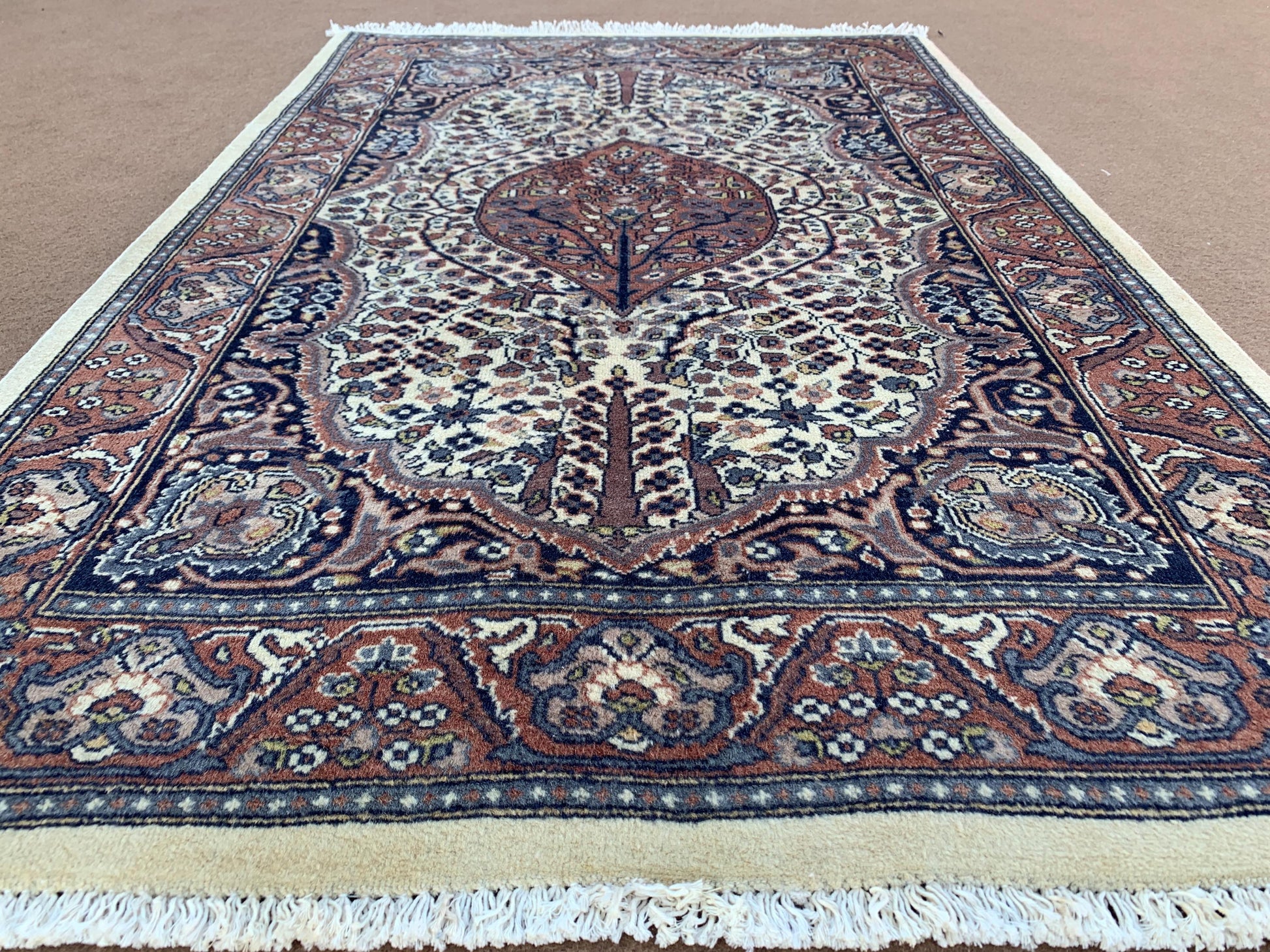 Amazing Afghan Rug, 3x4 ft Natural Hand Knotted Vintage Rug, Turkmen Tribal Rug, Geometric Area rug, Good Quality Rug, Best for Office Rug.