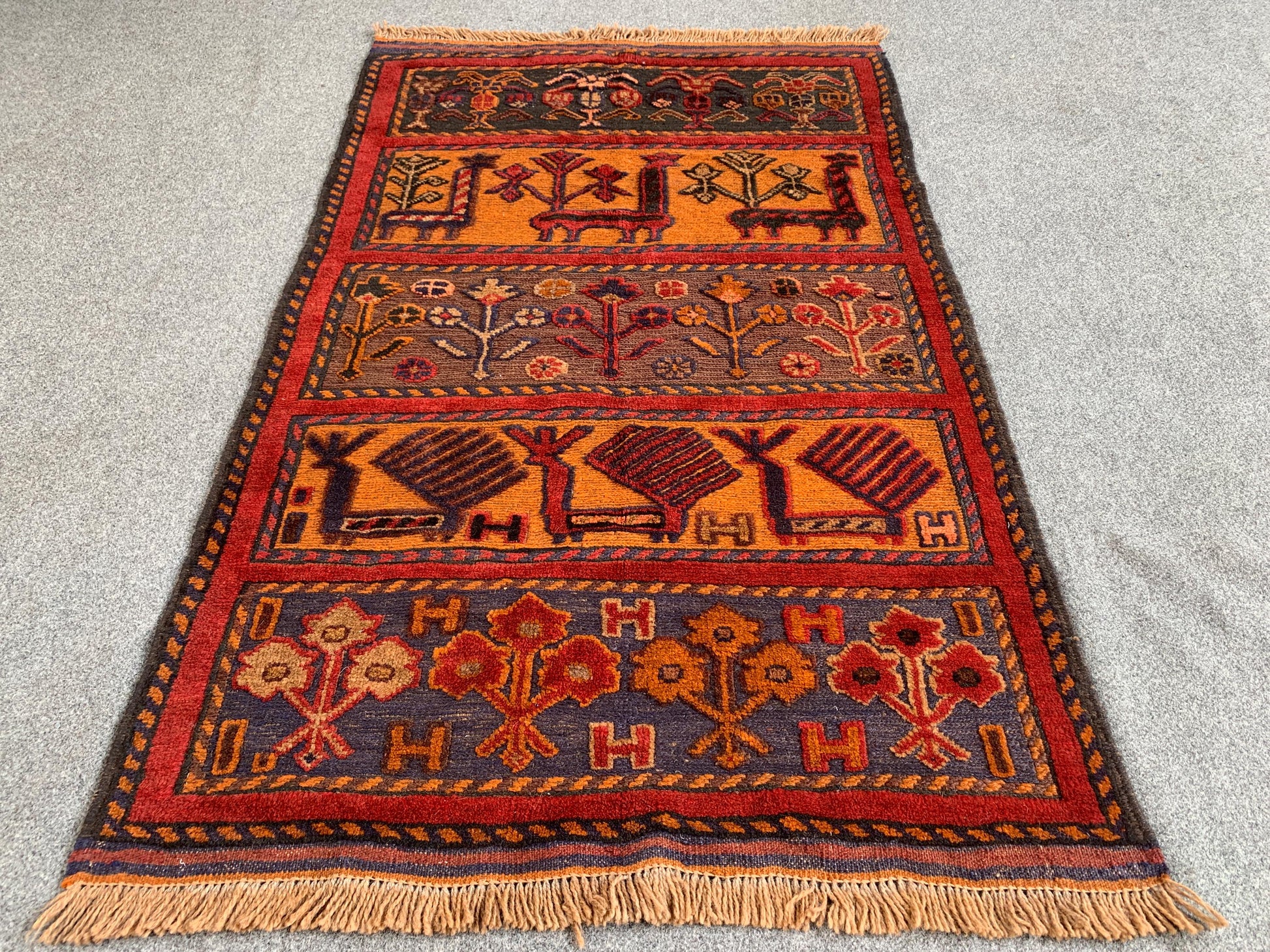 3x4 Ft Amazing Pictorial kilim Rug, Afghan Hand Knotted kilim Rug, Oriental Rug, Herat kilim Rug, Best for Kids Room Rug, Floral design Rug.
