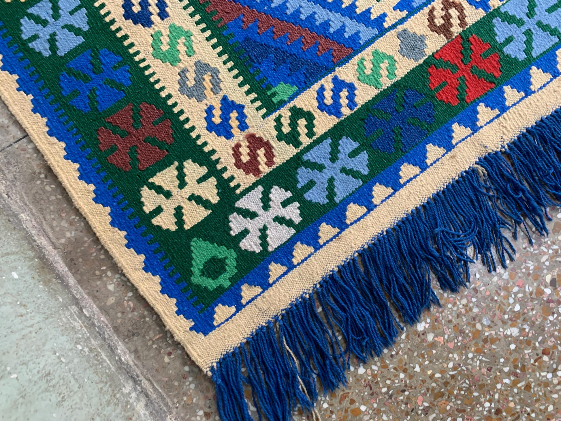 Chobi design kilim Runner Rug, Afghan Handmade kilim Rug, Geometric Wool kilim Rug, Turkmen Tribal Rug, Oriental Rug, Hallway Rug 3x7 Ft