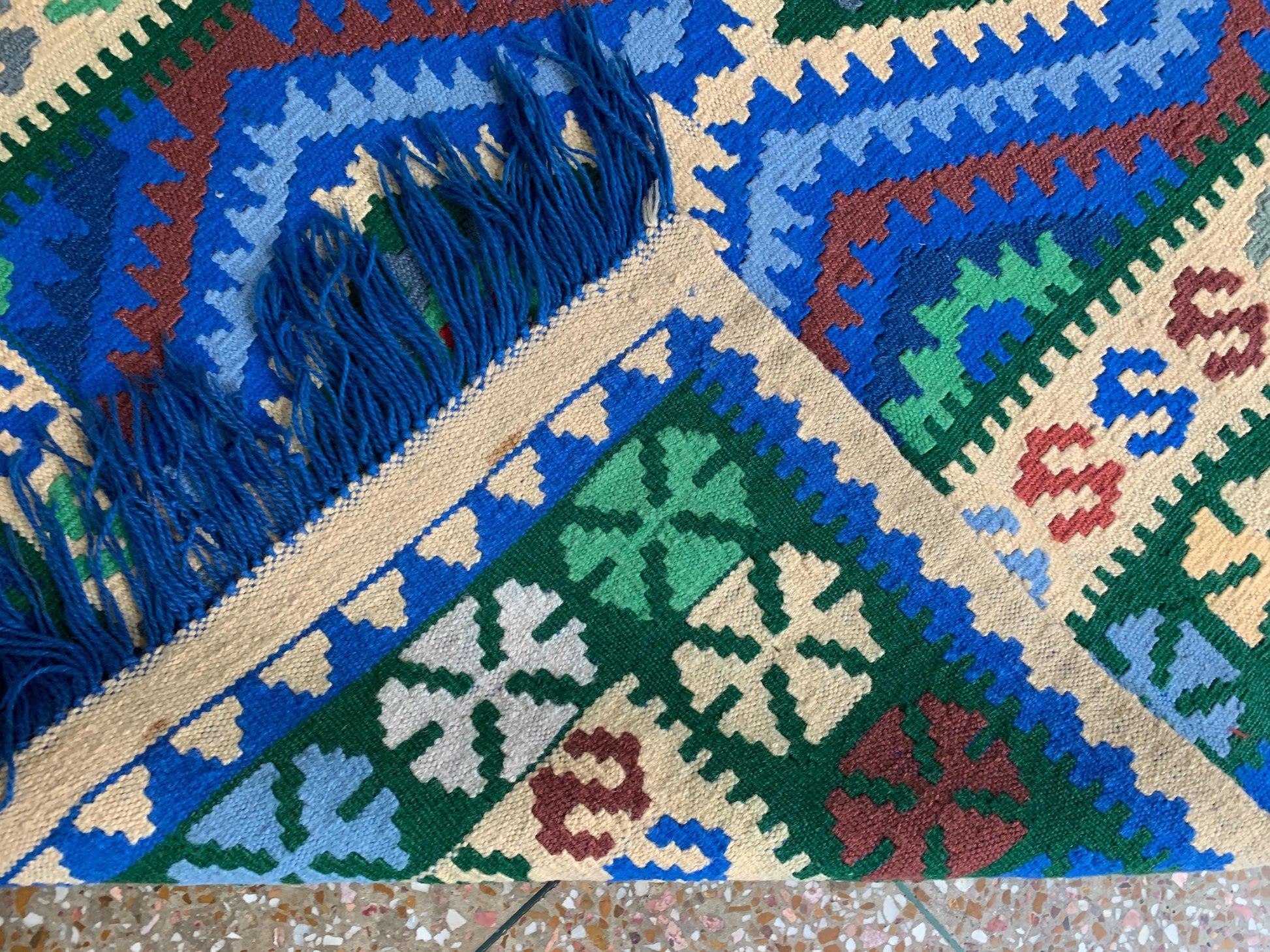 Chobi design kilim Runner Rug, Afghan Handmade kilim Rug, Geometric Wool kilim Rug, Turkmen Tribal Rug, Oriental Rug, Hallway Rug 3x7 Ft