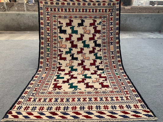 4x6 Ft Vintage Soumak kilim Rug, Afghan Handmade kilim Rug, Pictorial Kilim Rug, Oriental Rug, Wall Decor Rug, Rugs for Bedroom Hallway Rug.