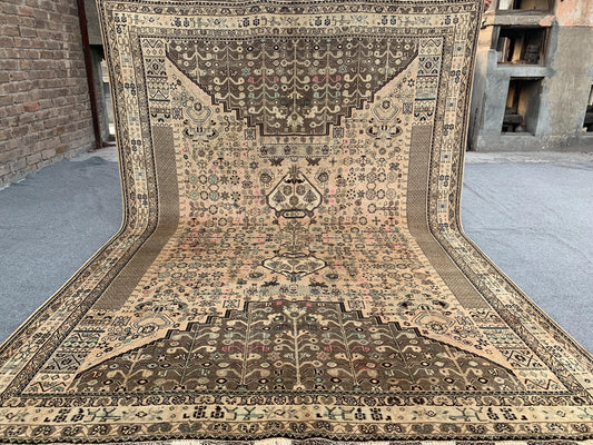 6x9 Ft Antique Rug, Caucasian design Rug, Hand knotted Vintage Rug, Oriental Afghan Rug Turkmen Tribal Rug, Dining Table Rug Living Room Rug