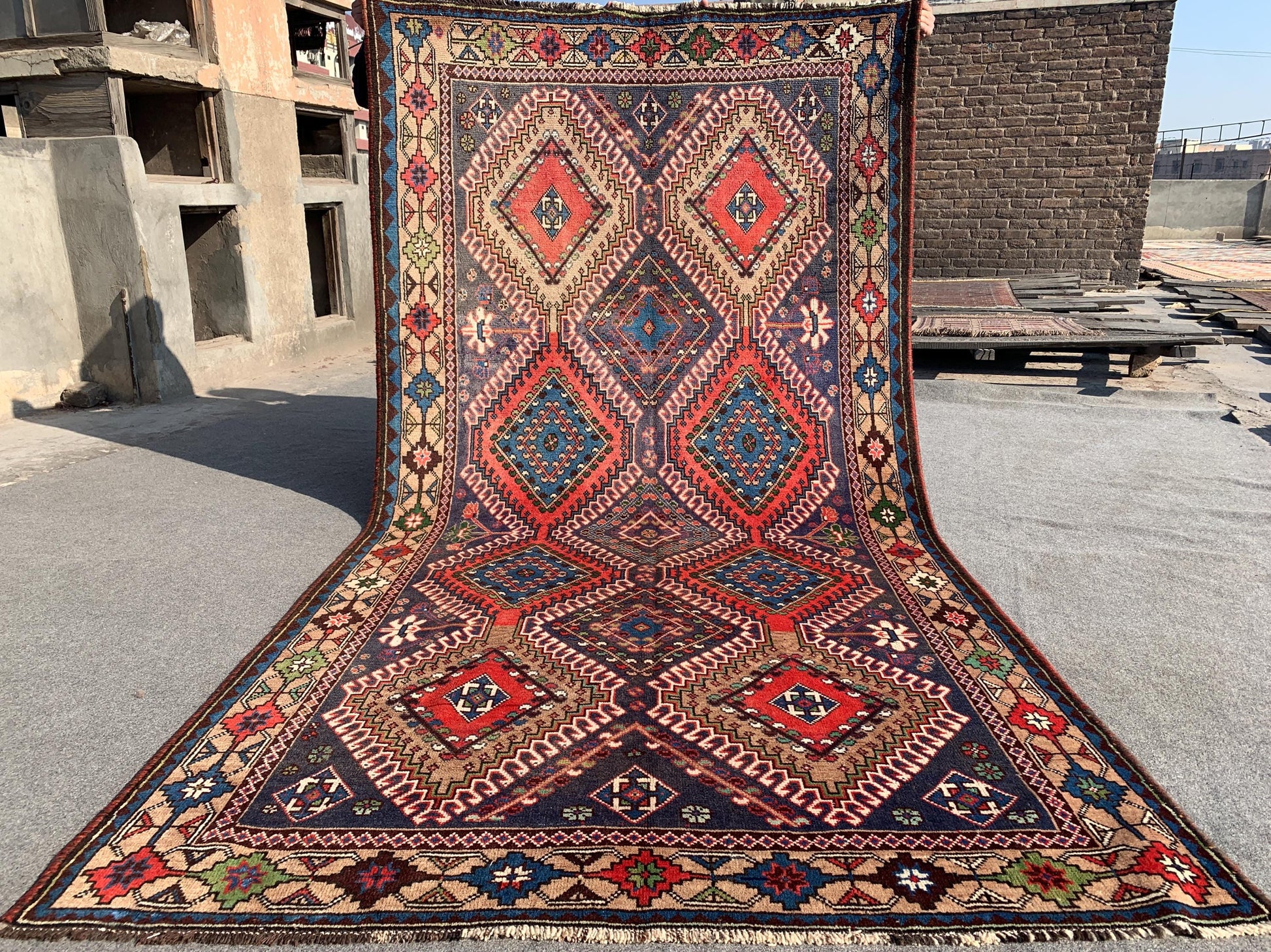 5x9 Ft Amazing Antique Rug, Afghan Handmade Wool Rug, Caucasian design Rug, Geometric Area Rug, Oriental Wool Rug, Bedroom Living Room Rug.
