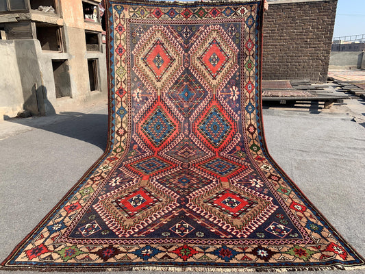 5x9 Ft Amazing Antique Rug, Afghan Handmade Wool Rug, Caucasian design Rug, Geometric Area Rug, Oriental Wool Rug, Bedroom Living Room Rug.