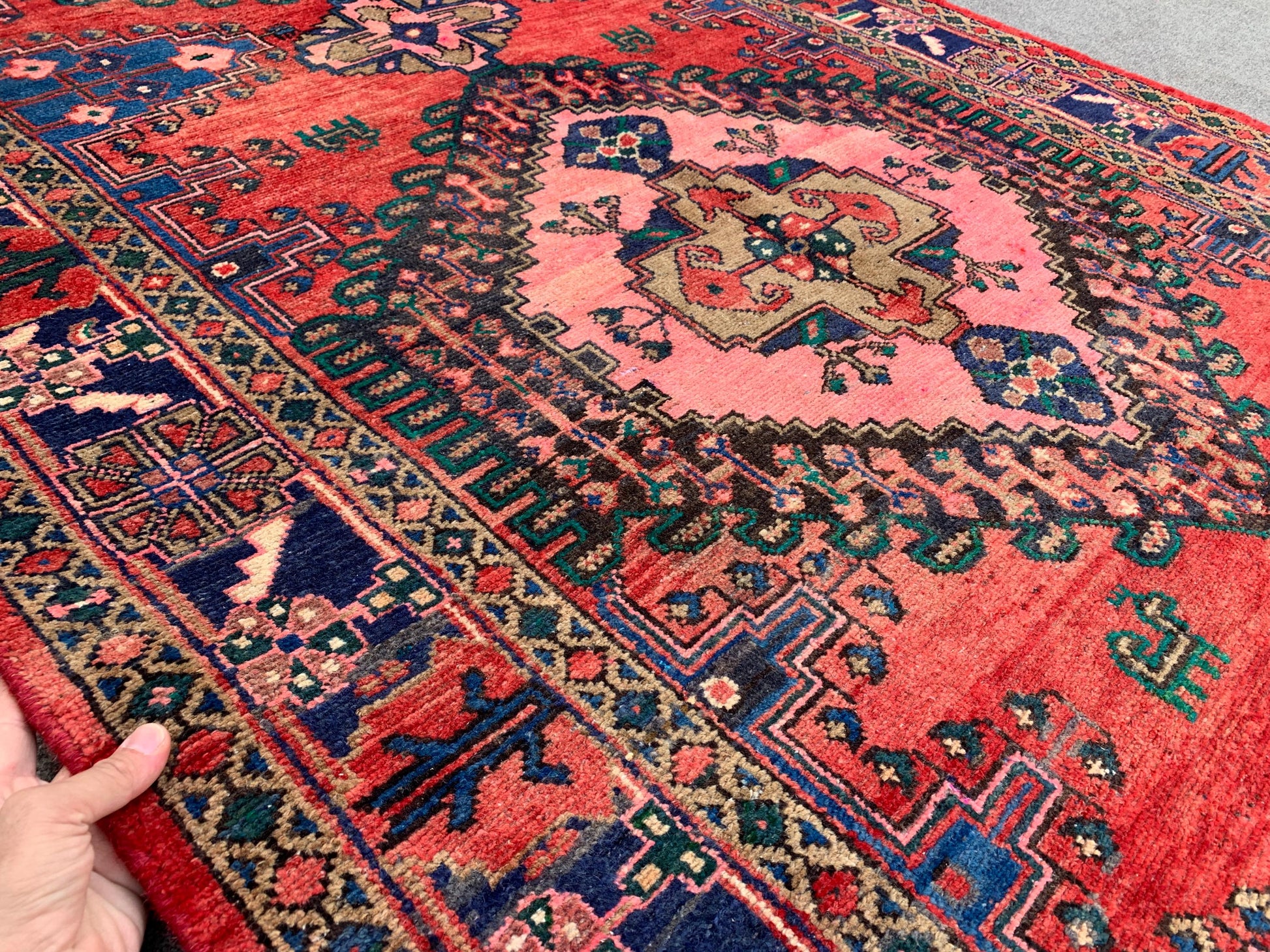 4x9 Ft Runner Rug, Afghan Hand Knotted Runner Rug, Geometric Runner Rug, Vintage Tribal Rug Oriental Runner Rug, Bedroom Hallway Runner Rug.