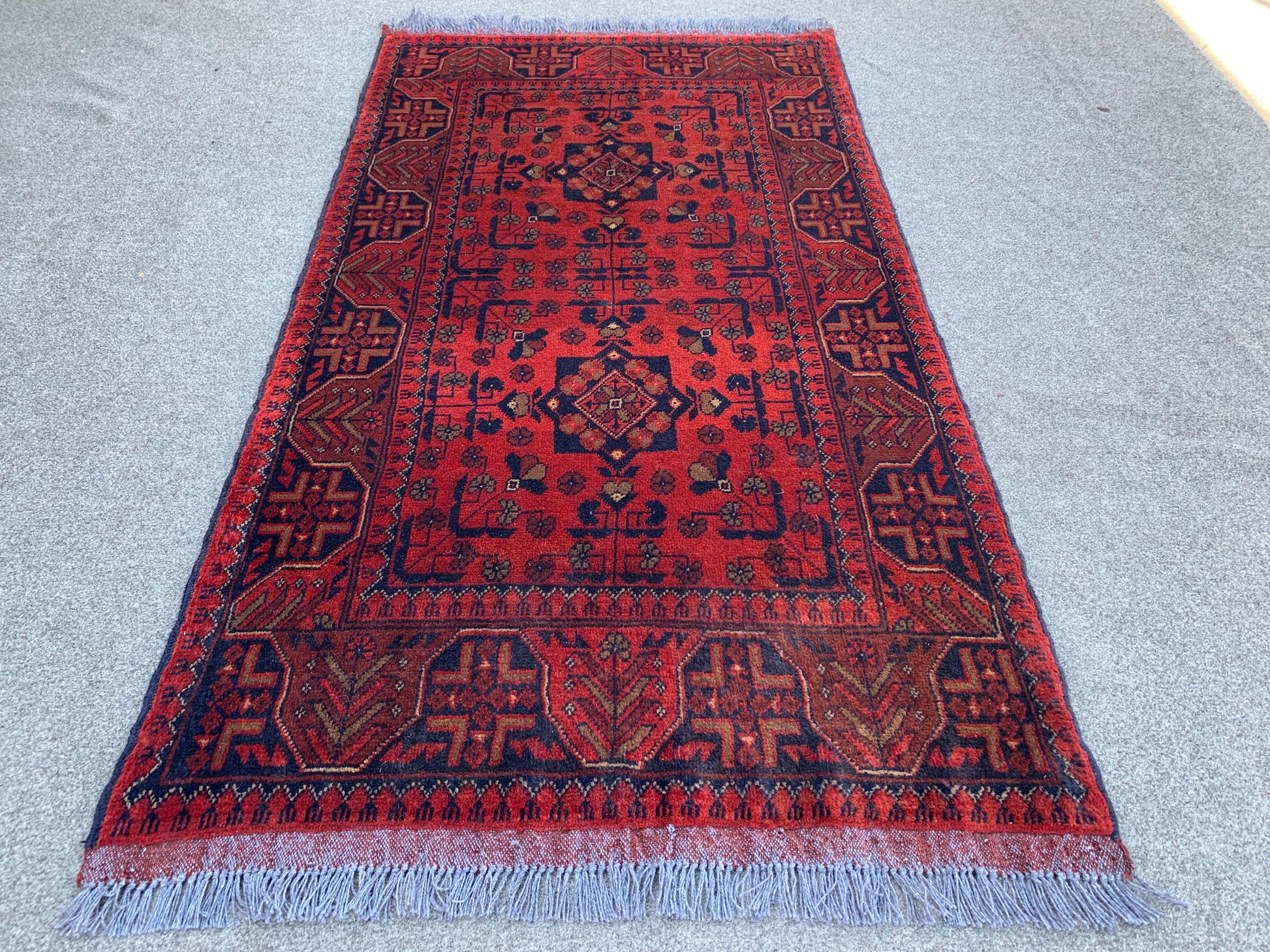 3x5 Ft Vintage Bukhara Rug, Afghan Handmade Wool Rug, Khal Muhammadi Rug, Oriental Rug, Home Decor Rug, Rugs for Bedroom Kitchen Hallway Rug