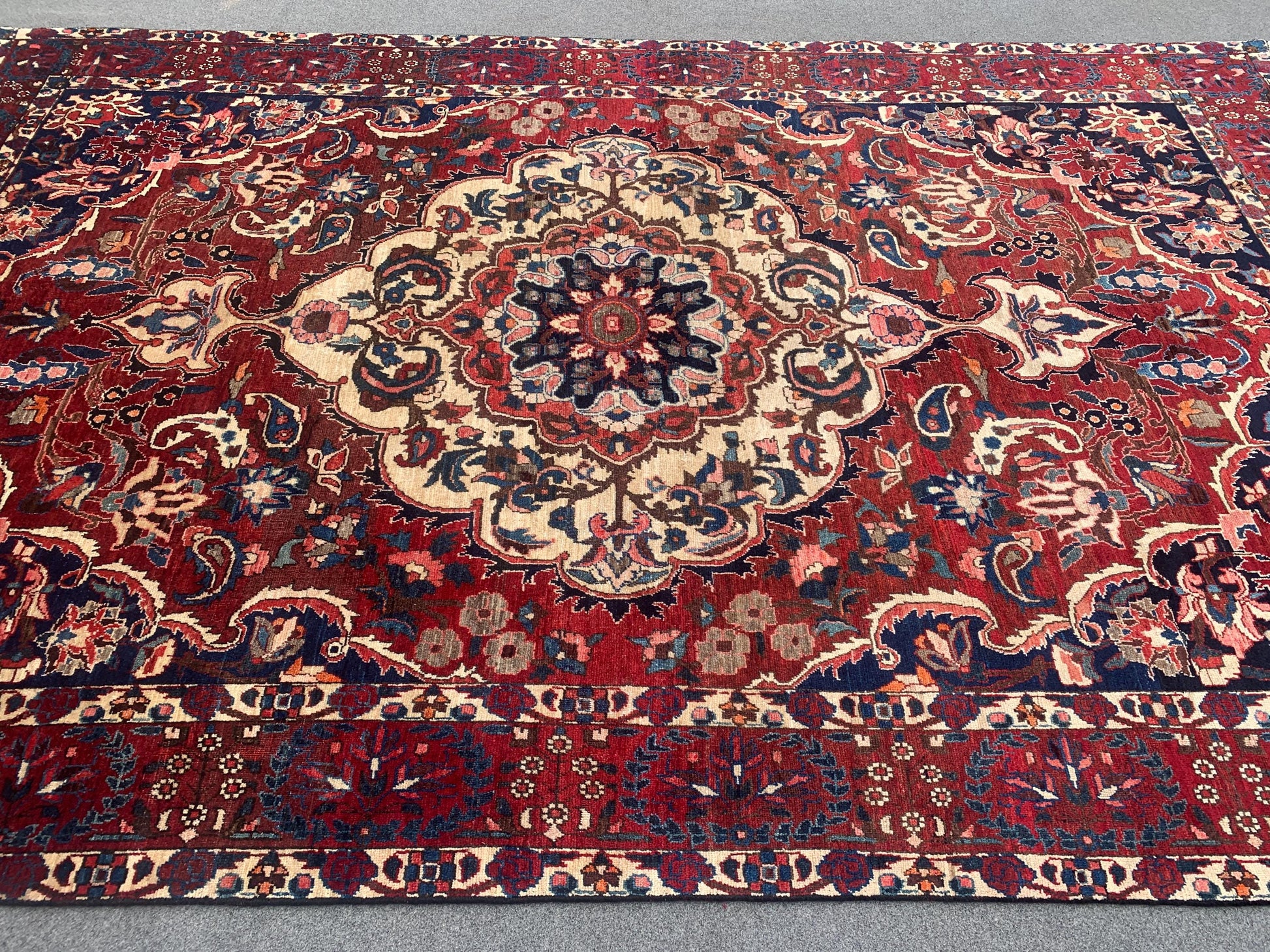 7x10 Ft Antique Tribal Rug, Afghan Hand knotted Wool Rug, Vintage Oriental Rug, Geometric Area Turkmen Rug, Dining Table Rug Living Room Rug