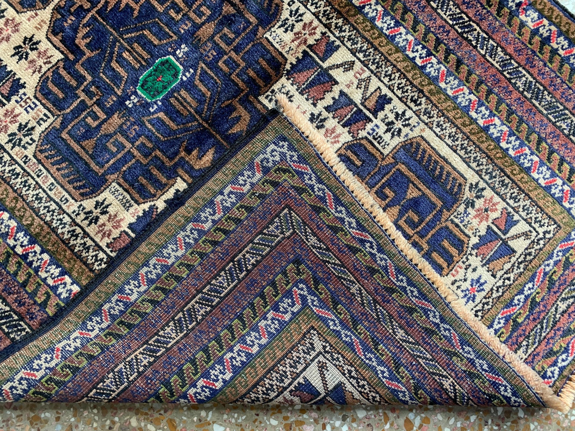 3x4 Ft Vintage Rug, Afghan Hand Knotted Rug, Geometric Area Rug, Baluchi Oriental Wool Rug, Best for Hallway Rug, Good Pile Rug, Bedroom Rug