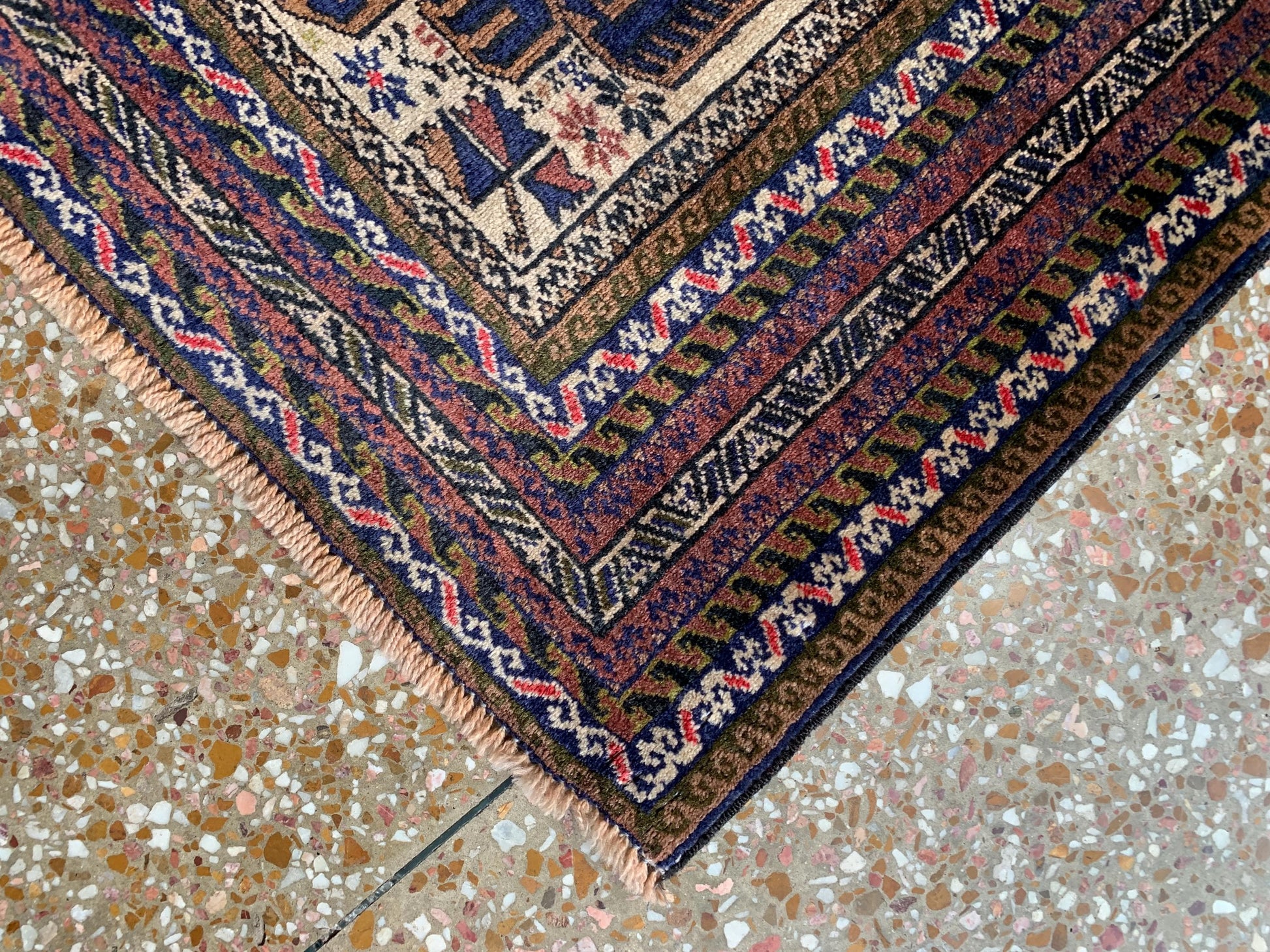 3x4 Ft Vintage Rug, Afghan Hand Knotted Rug, Geometric Area Rug, Baluchi Oriental Wool Rug, Best for Hallway Rug, Good Pile Rug, Bedroom Rug
