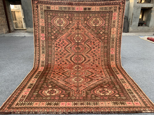 4x5 Ft Antique Caucasian Rug, Afghan Handmade Rug, Low Pile Rug, Oriental Vintage Rug, Turkmen Tribal Rug, Bedroom Rug, Kitchen Hallway Rug.