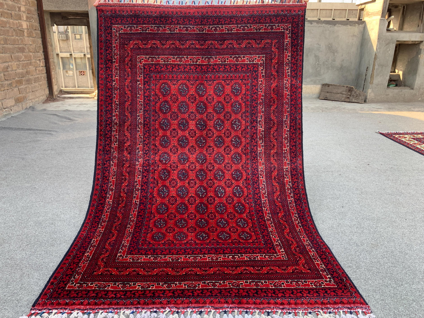 3x5 Ft Amazing Red Khoja Roshni Rug, Afghan Handmade Wool Rug, Oriental Area Rug, Home Decoration Rug, Rugs for Bedroom Kitchen Hallway Rug.