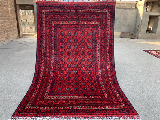3x5 Ft Amazing Red Khoja Roshni Rug, Afghan Handmade Wool Rug, Oriental Area Rug, Home Decoration Rug, Rugs for Bedroom Kitchen Hallway Rug.