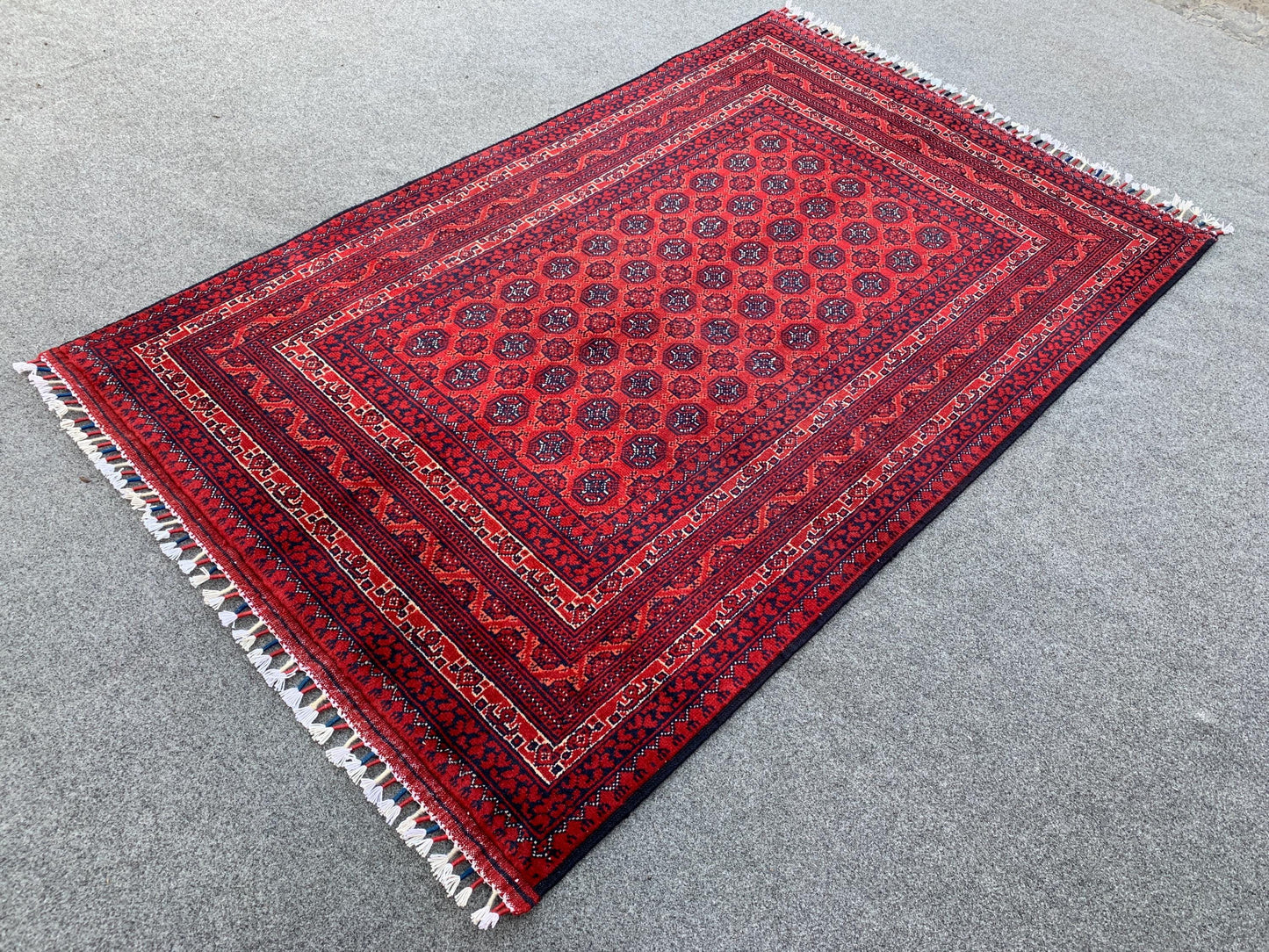 3x5 Ft Amazing Red Khoja Roshni Rug, Afghan Handmade Wool Rug, Oriental Area Rug, Home Decoration Rug, Rugs for Bedroom Kitchen Hallway Rug.