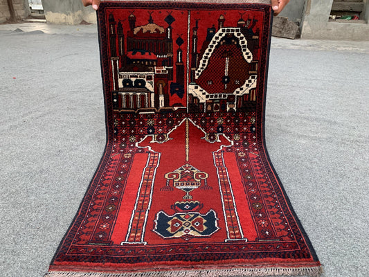 Amazing Small Prayer Rug 2x3 Ft Hand Knotted Prayer Rug, High Quality Beljik Rug, Afghan Prayer Rug, Vintage Wool Rug, Muslim Prayer Rug etc