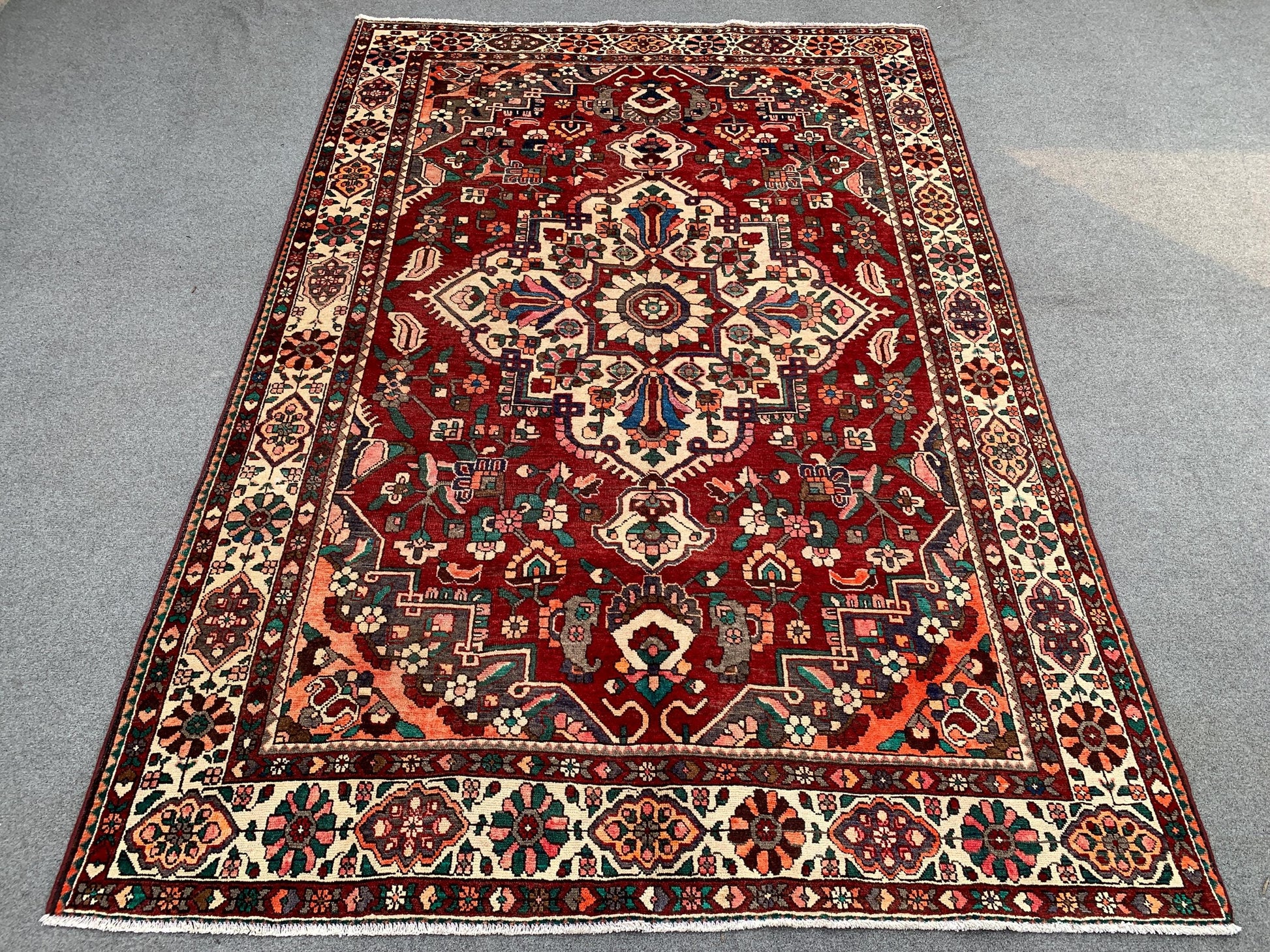 Antique Geometric Area Rug, Afghan Hand knotted Rug, 7x10 Ft Vintage Oriental Rug, Tribal Wool Rug, Home Decor Rug, Bedroom Living Room Rug.