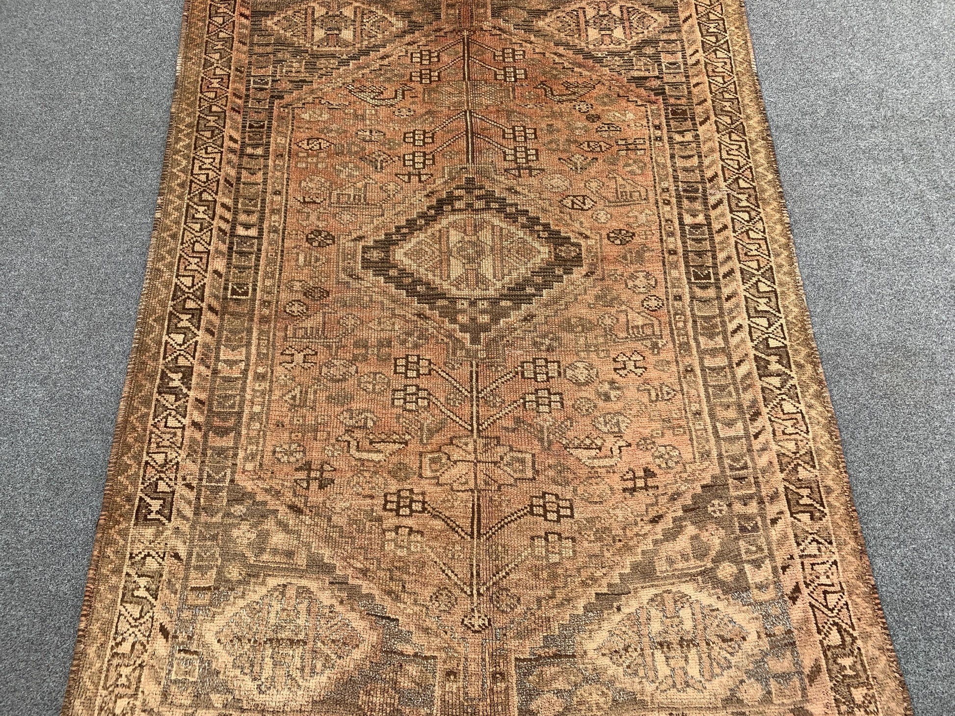 Antique Afghan Rug, 4x5 Ft Caucasian design Rug, Hand knotted Vintage Rug, Oriental Wool Rug, Tribal Area Rug, Rugs for Bedroom Hallway Rug.