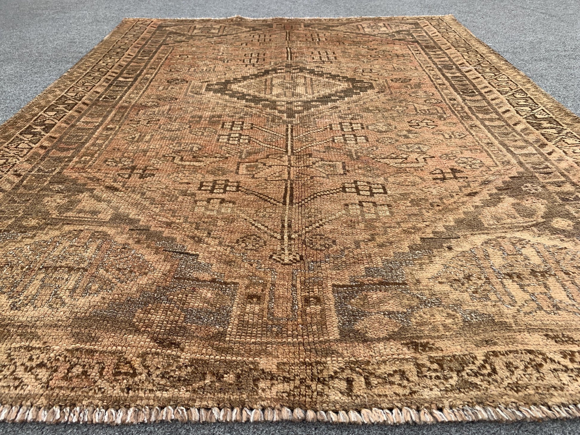 Antique Afghan Rug, 4x5 Ft Caucasian design Rug, Hand knotted Vintage Rug, Oriental Wool Rug, Tribal Area Rug, Rugs for Bedroom Hallway Rug.