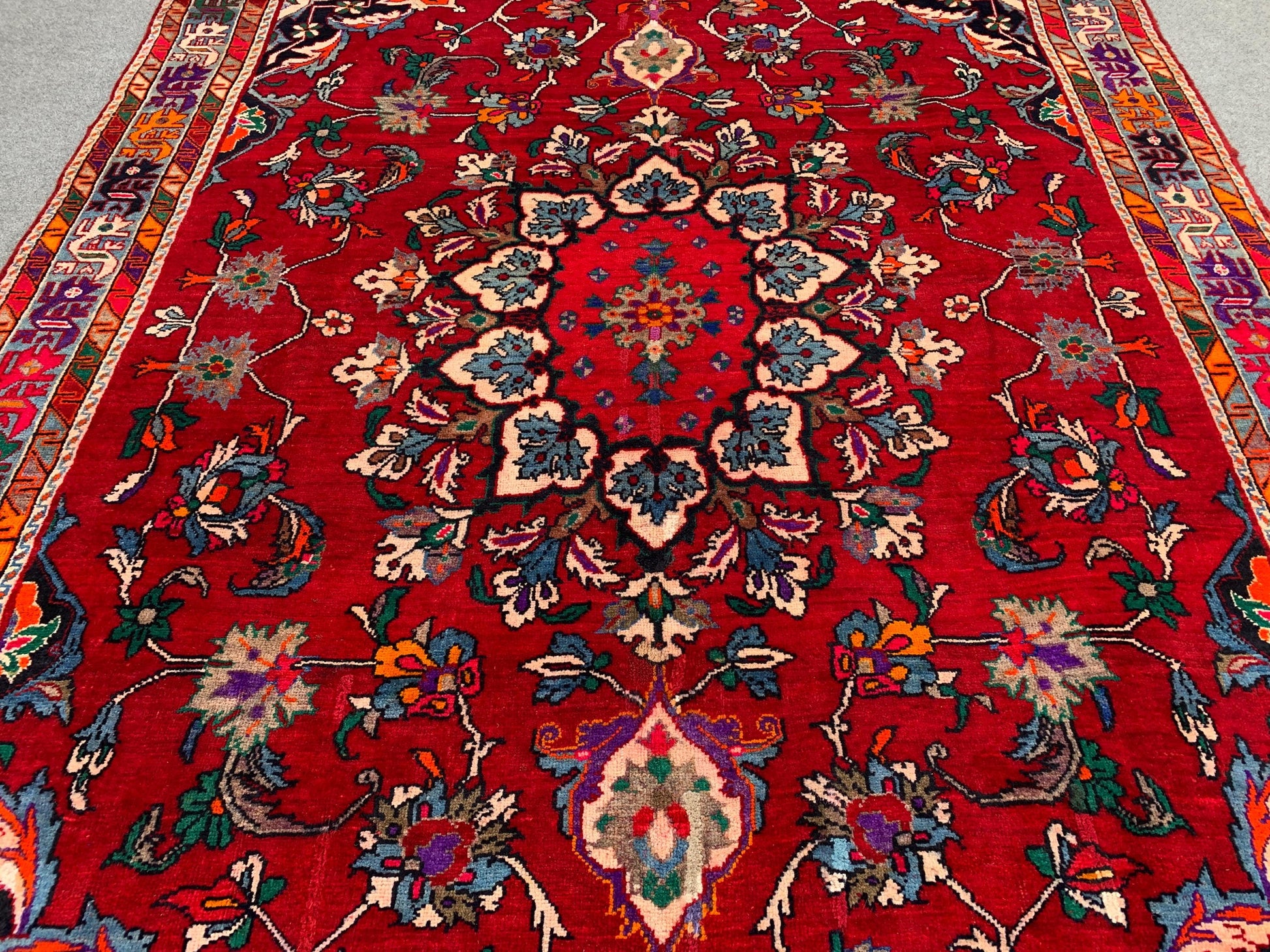 Amazing Vintage Rug 6x9 Ft Afghan Hand knotted Wool Rug, Geometric Area Rug, Oriental Tribal Rug, Best for Dining Table Rug Living Room Rug.