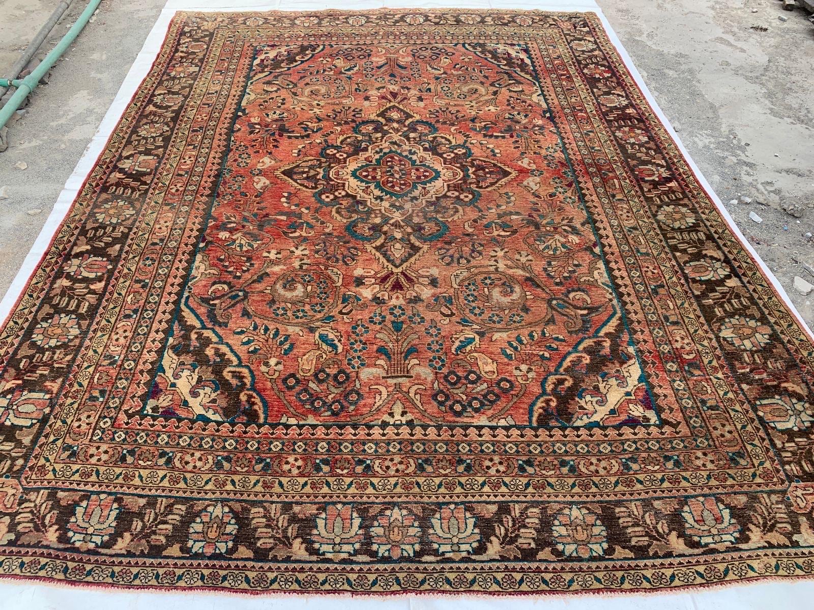 10x13 Antique Handmade Afghan Wool Caucasian design Rug