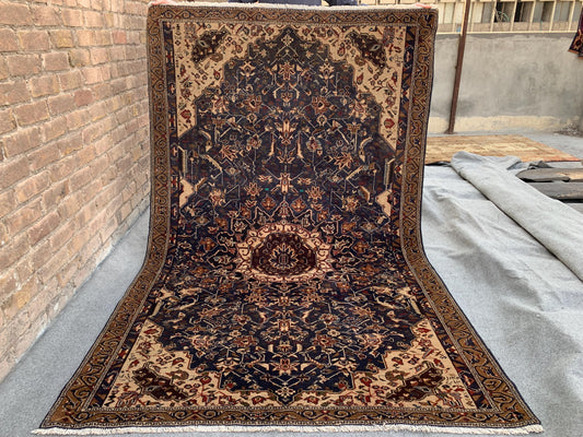 Vintage Afghan Rug 5x7 Hand knotted Wool Rug, One of a kind Antique Rug, Oriental Baluchi Area Rug, Best for Living Room Bedroom Office Rug.