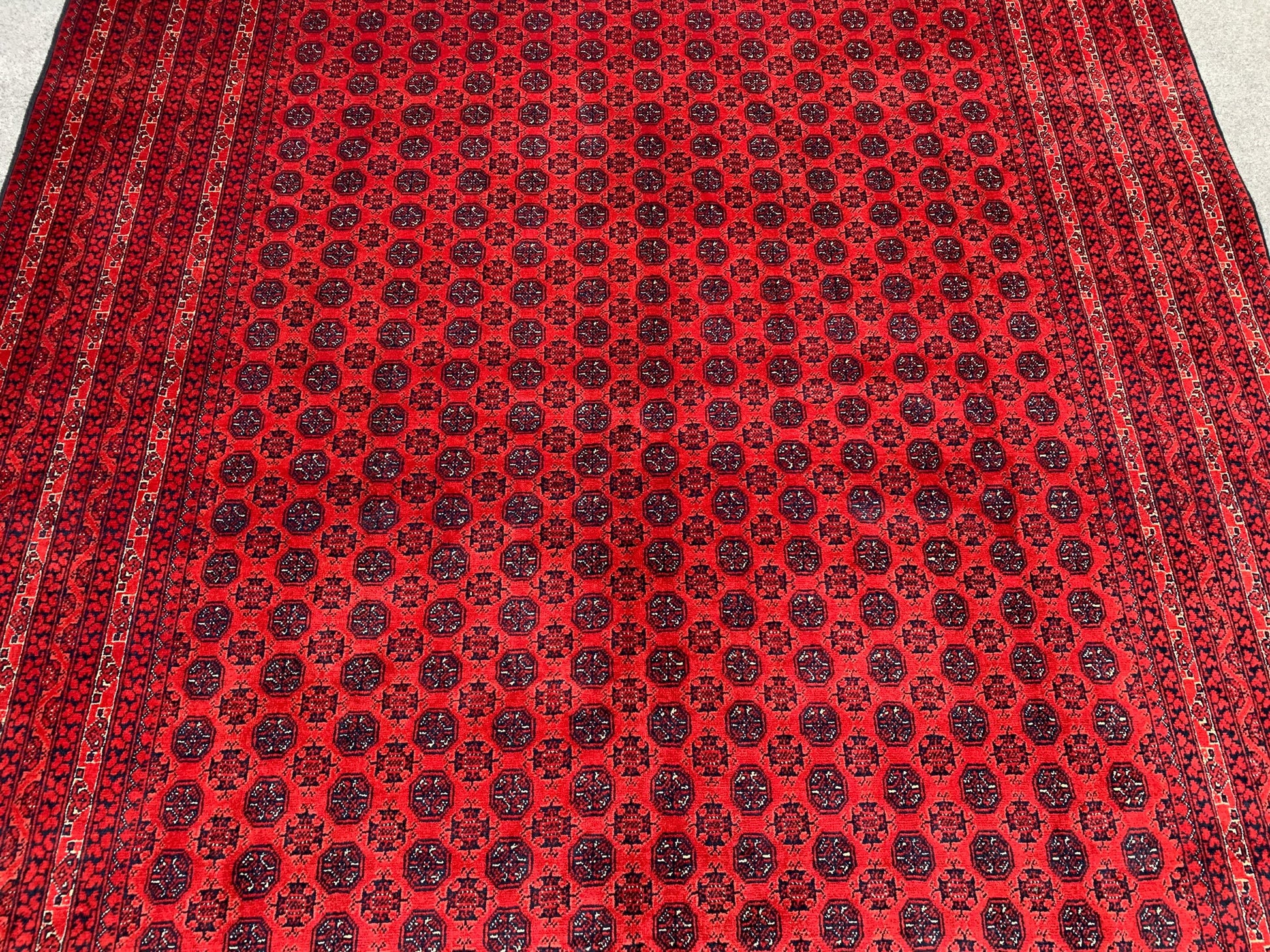Afghan Red Rug 7x10 Ft Khoja Roshni Rug, Natural Hand Knotted Wool Rug, Turkmen Oriental Rug, Famous design Rug, Bedroom Rug Living Room Rug