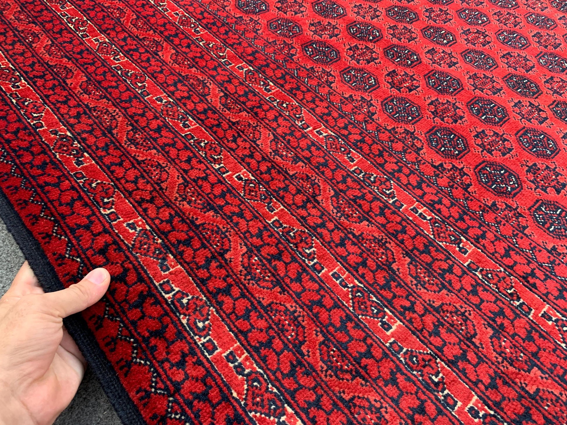 Afghan Red Rug 7x10 Ft Khoja Roshni Rug, Natural Hand Knotted Wool Rug, Turkmen Oriental Rug, Famous design Rug, Bedroom Rug Living Room Rug