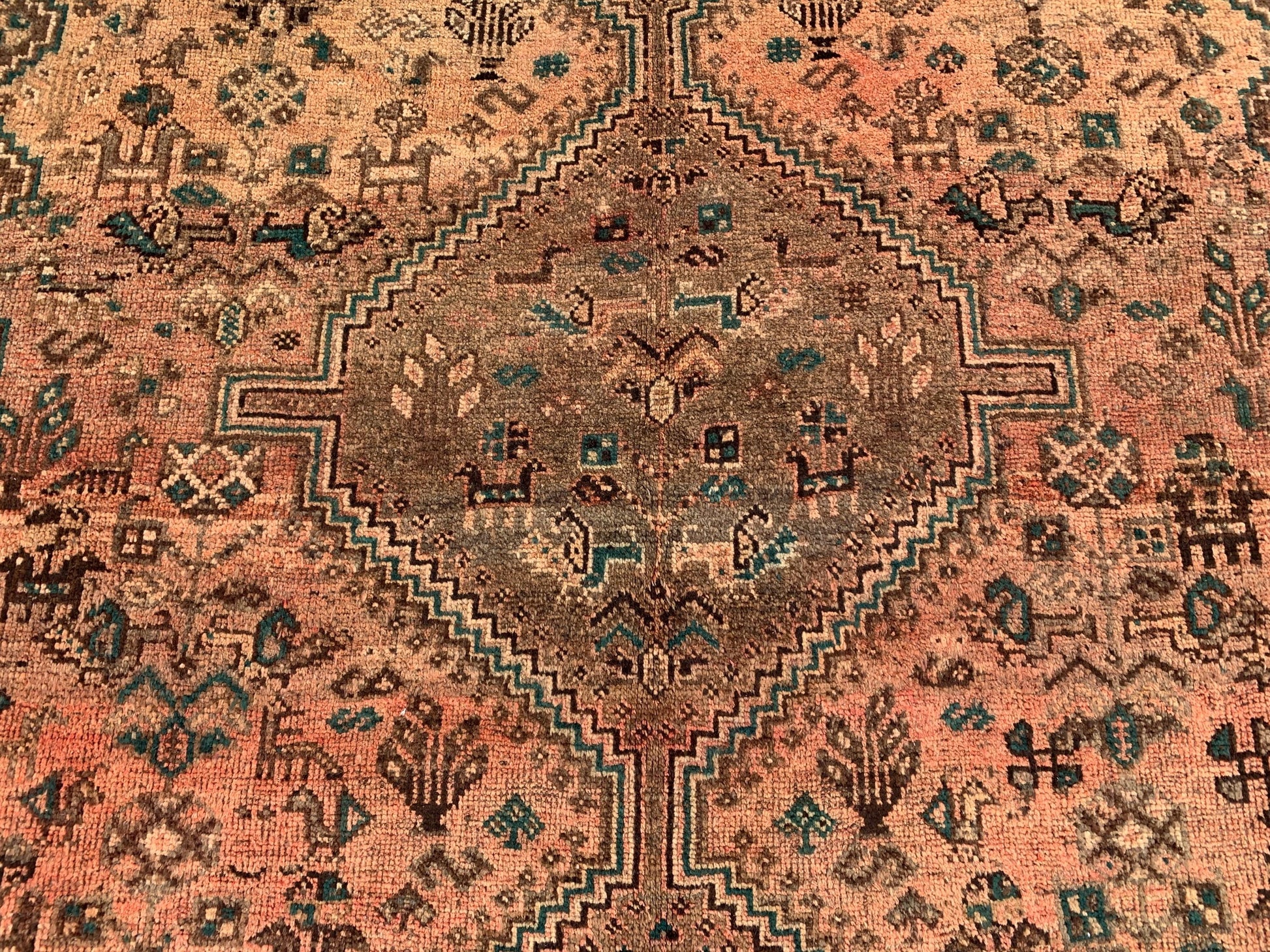 6x9 Ft Vintage Afghan Rug, Hand knotted Wool Rug, Caucasian design Rug, Antique Oriental Rug, Tribal Rug, Dining Table Rug, Living Room Rug.