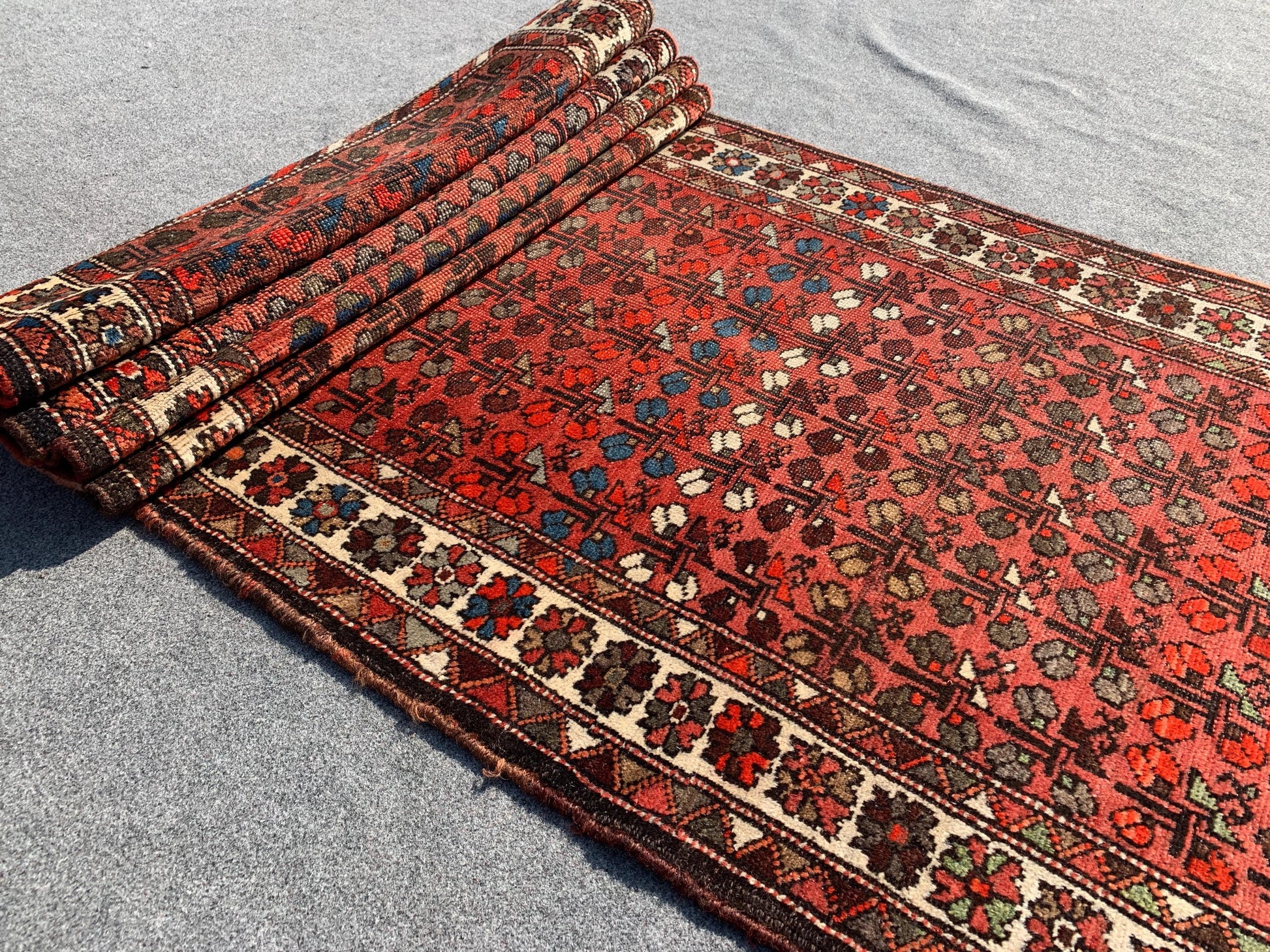 3x10 Ft Antique Afghan Runner Rug, Hand Knotted Runner Rug, Low Pile Rug, Vintage Floral Runner Rug, Oriental Runner Rug Hallway Runner Rug.
