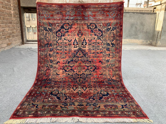 Vintage Rug, 3x5 Ft Afghan Hand Knotted Rug, Bukhara design Rug, Oriental Turkmen Rug, Good Pile Wool Rug, Best for Bedroom Living Room Rug.