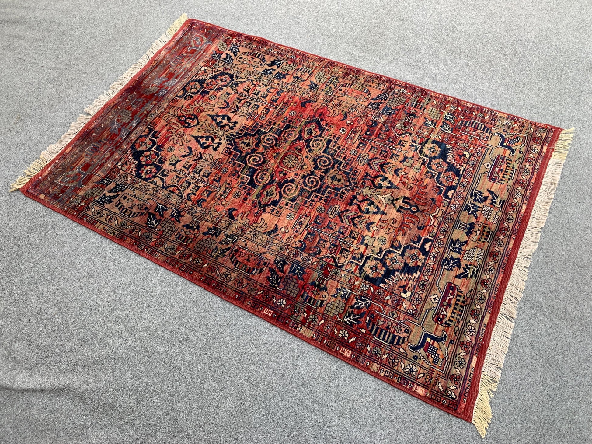 Vintage Rug, 3x5 Ft Afghan Hand Knotted Rug, Bukhara design Rug, Oriental Turkmen Rug, Good Pile Wool Rug, Best for Bedroom Living Room Rug.