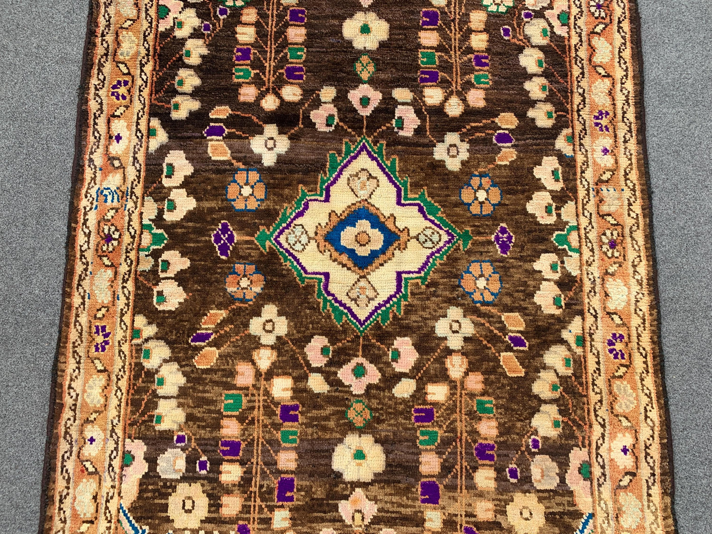Vintage Rug 3x5 Ft Caucasian design Rug, Afghan Handmade Wool Rug, Geometric Area Rug, Oriental Rug Tribal Rug, Bedroom Kitchen Hallway Rug.