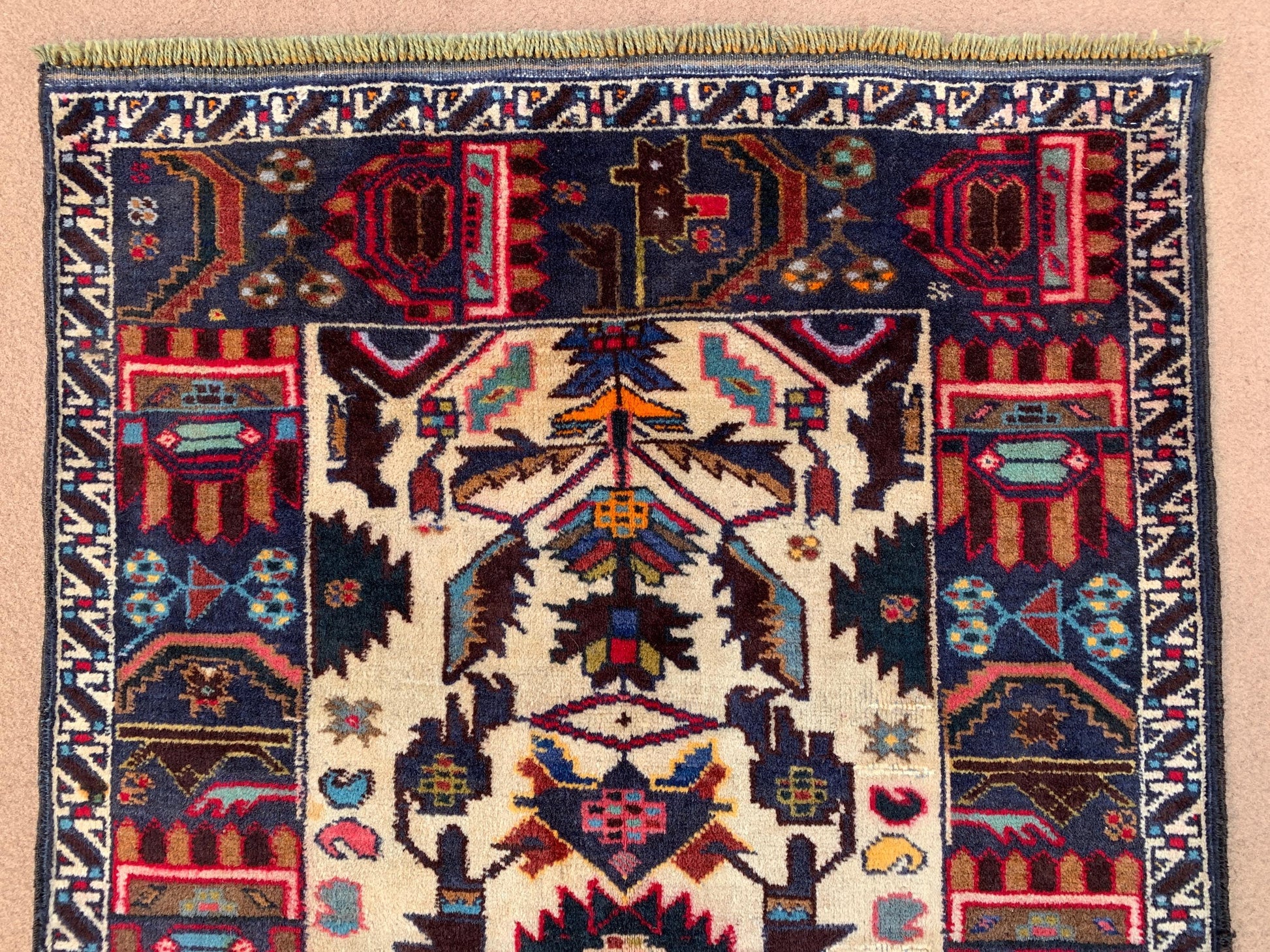 3x4 Ft Vintage Baluchi Rug, Afghan Hand Knotted Rug, Oriental Wool Rug, Herati Area Rug, Best for Office Rug, Good Pile Rug, Bedroom Rug etc